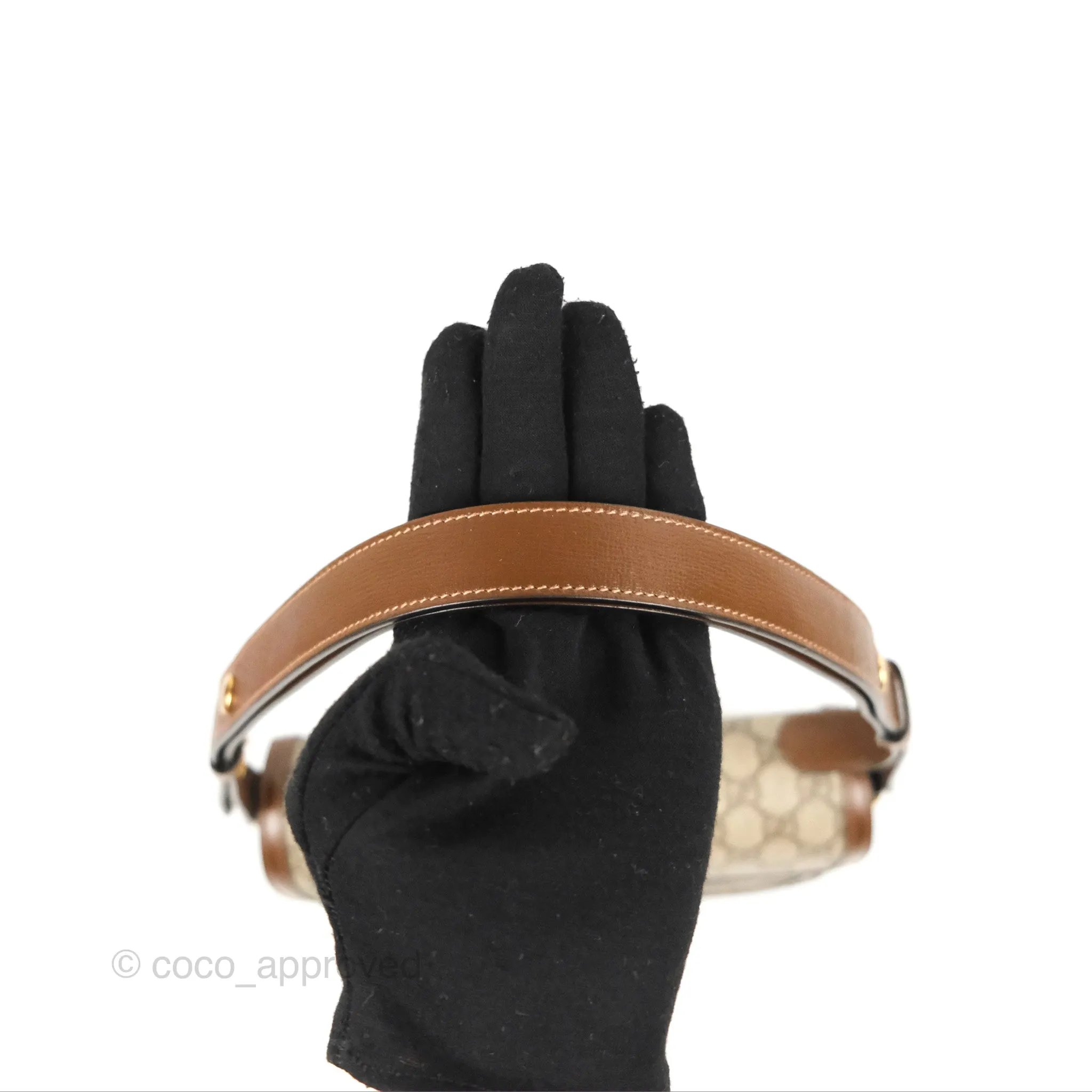 Gucci Horsebit 1955 GG Supreme Canvas Brown Shoulder Bag Gold Hardware