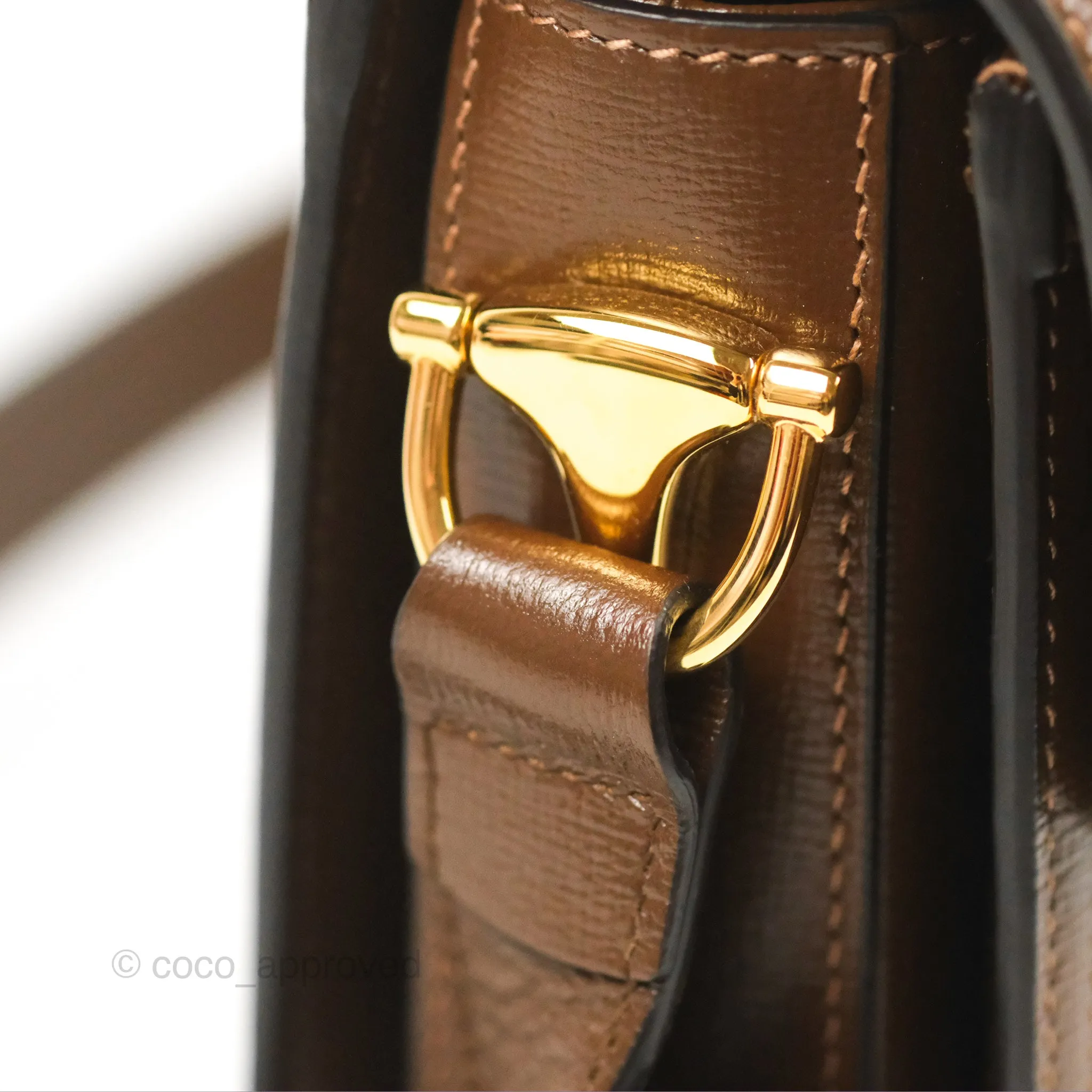 Gucci Horsebit 1955 GG Supreme Canvas Brown Shoulder Bag Gold Hardware