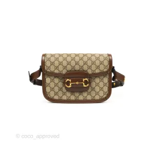 Gucci Horsebit 1955 GG Supreme Canvas Brown Shoulder Bag Gold Hardware