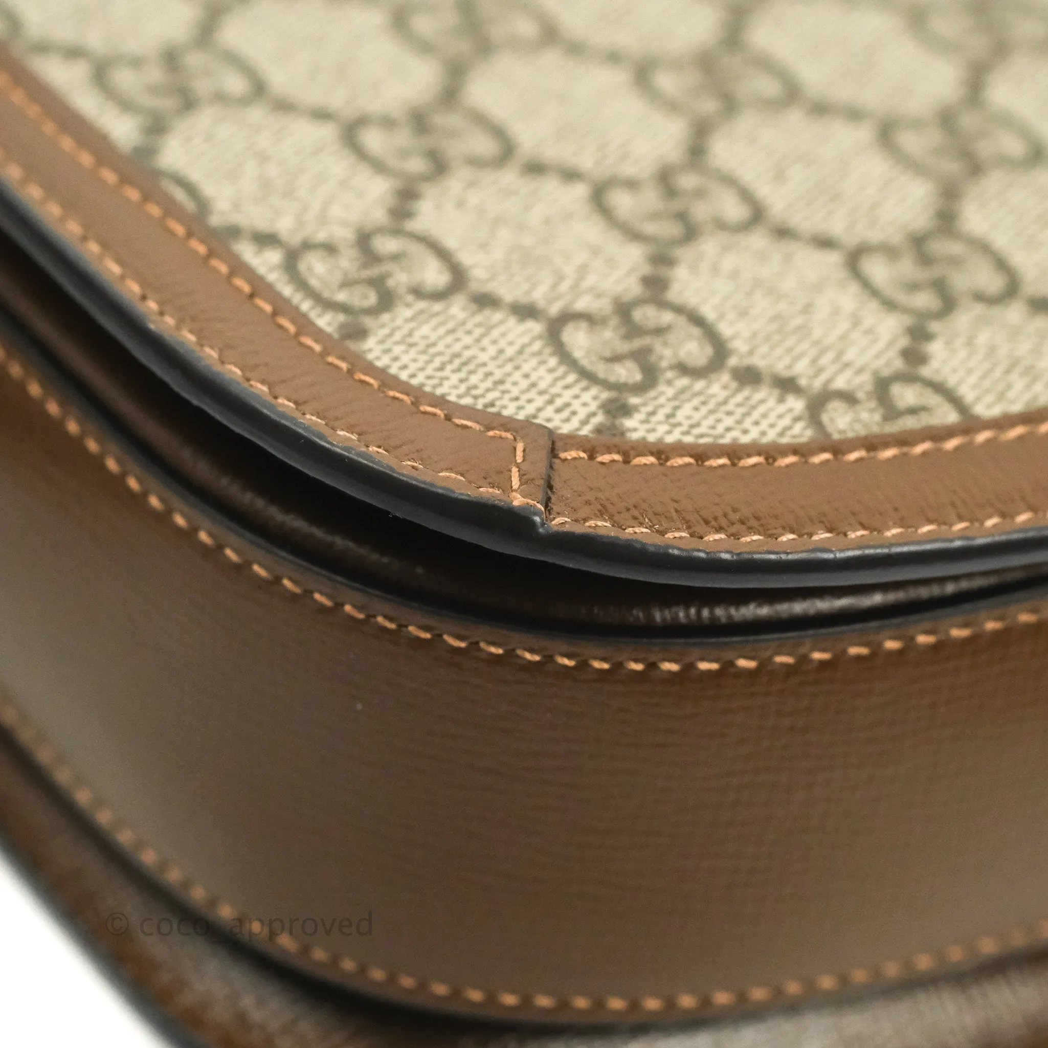 Gucci Horsebit 1955 GG Supreme Canvas Brown Shoulder Bag Gold Hardware