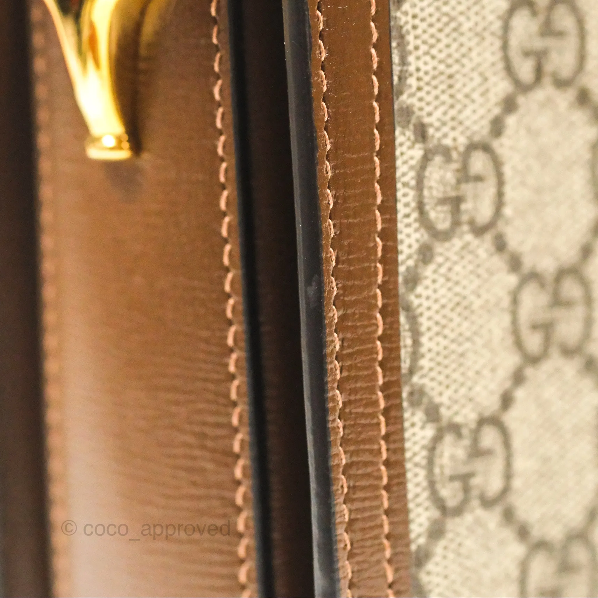 Gucci Horsebit 1955 GG Supreme Canvas Brown Shoulder Bag Gold Hardware