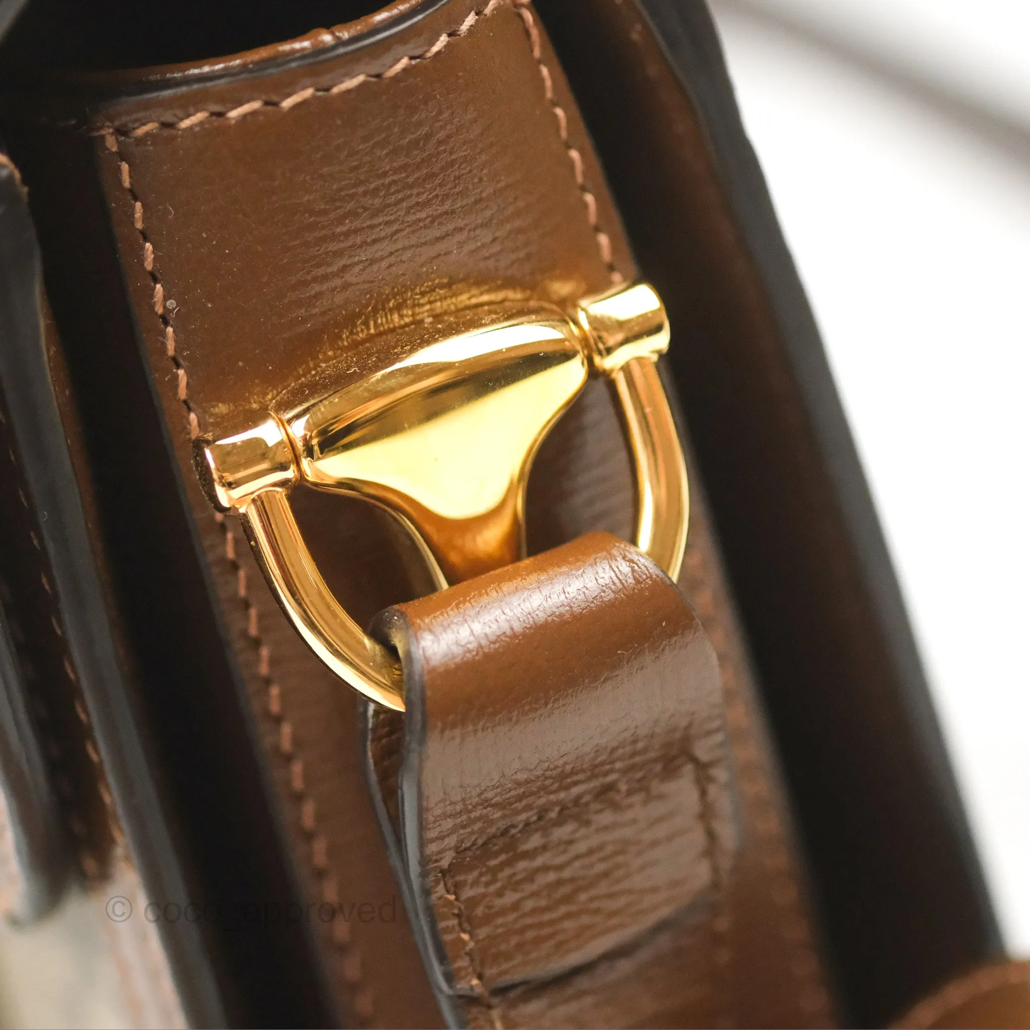 Gucci Horsebit 1955 GG Supreme Canvas Brown Shoulder Bag Gold Hardware