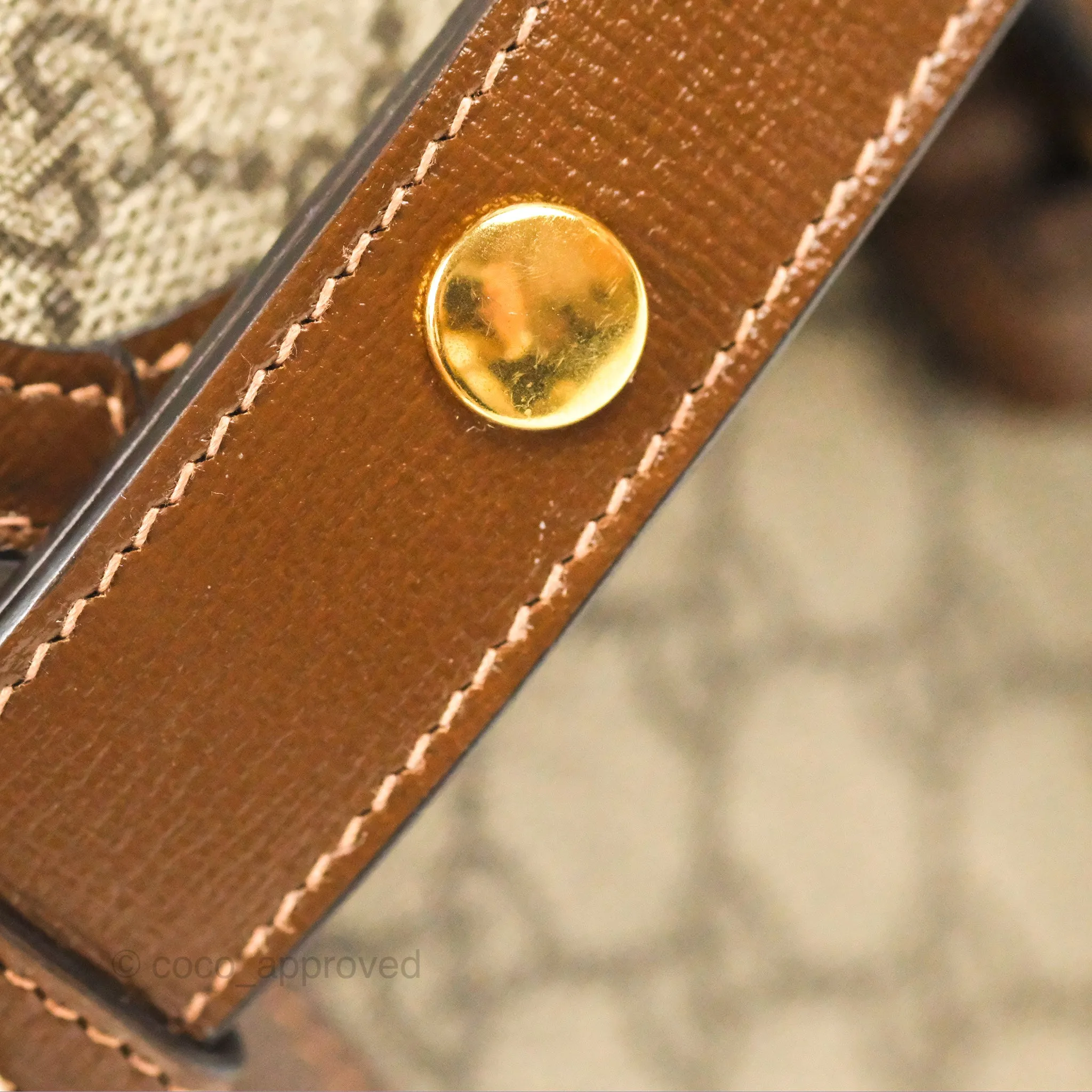 Gucci Horsebit 1955 GG Supreme Canvas Brown Shoulder Bag Gold Hardware