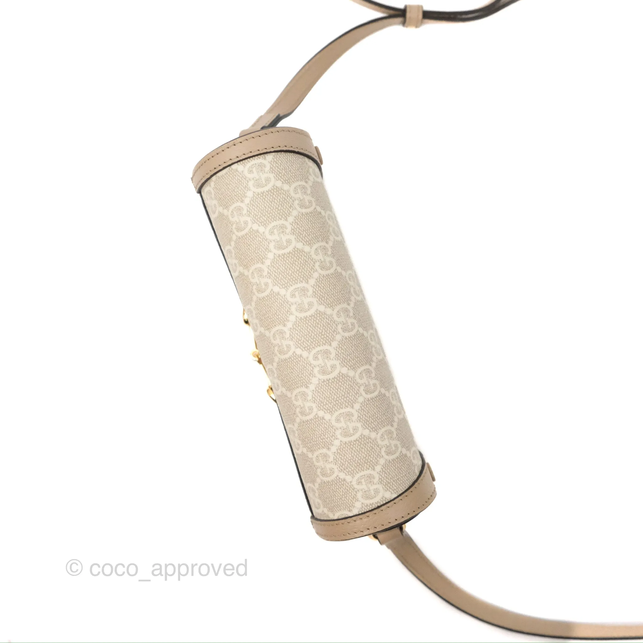 Gucci Horsebit 1955 Mini Bag Beige/White GG Supreme Canvas