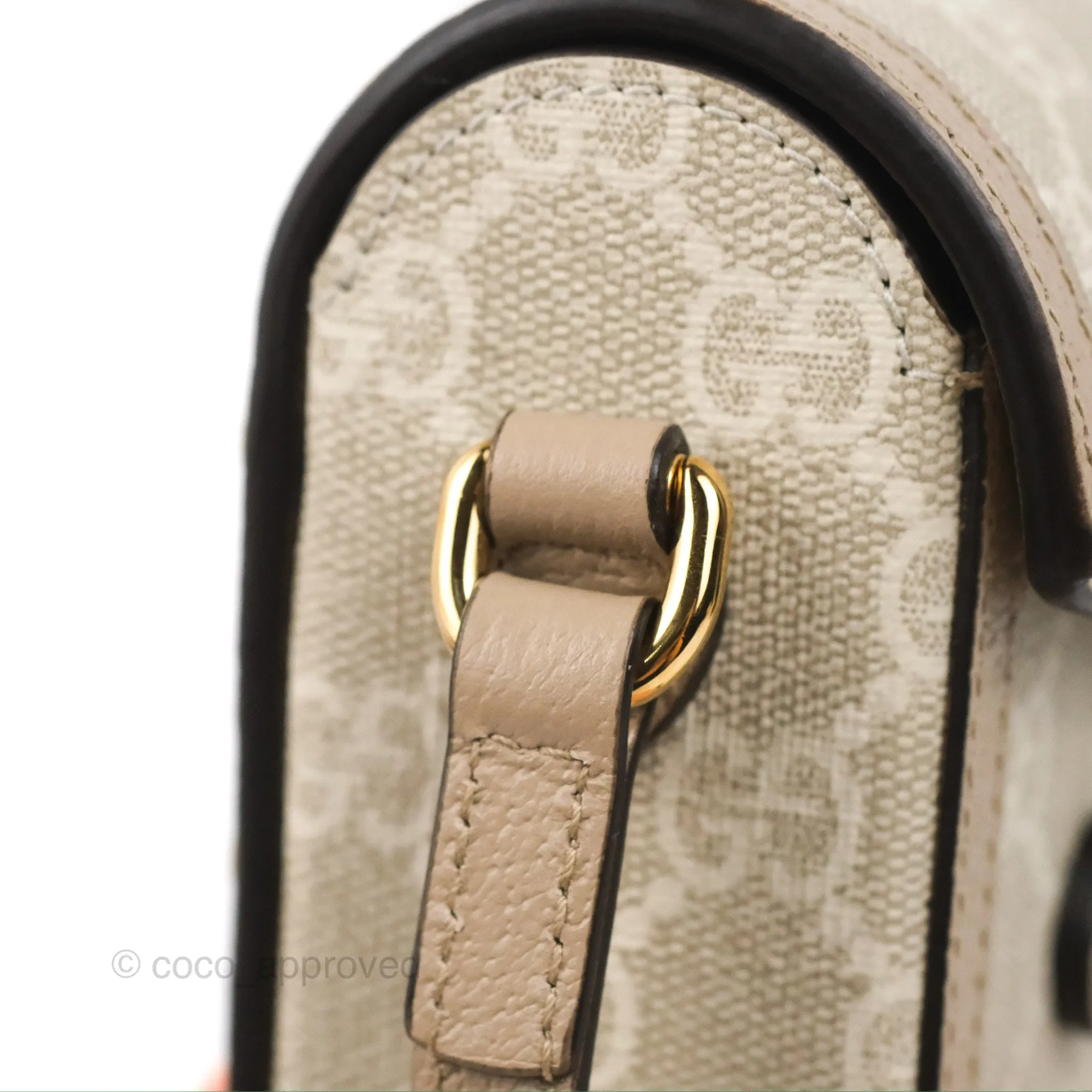 Gucci Horsebit 1955 Mini Bag Beige/White GG Supreme Canvas