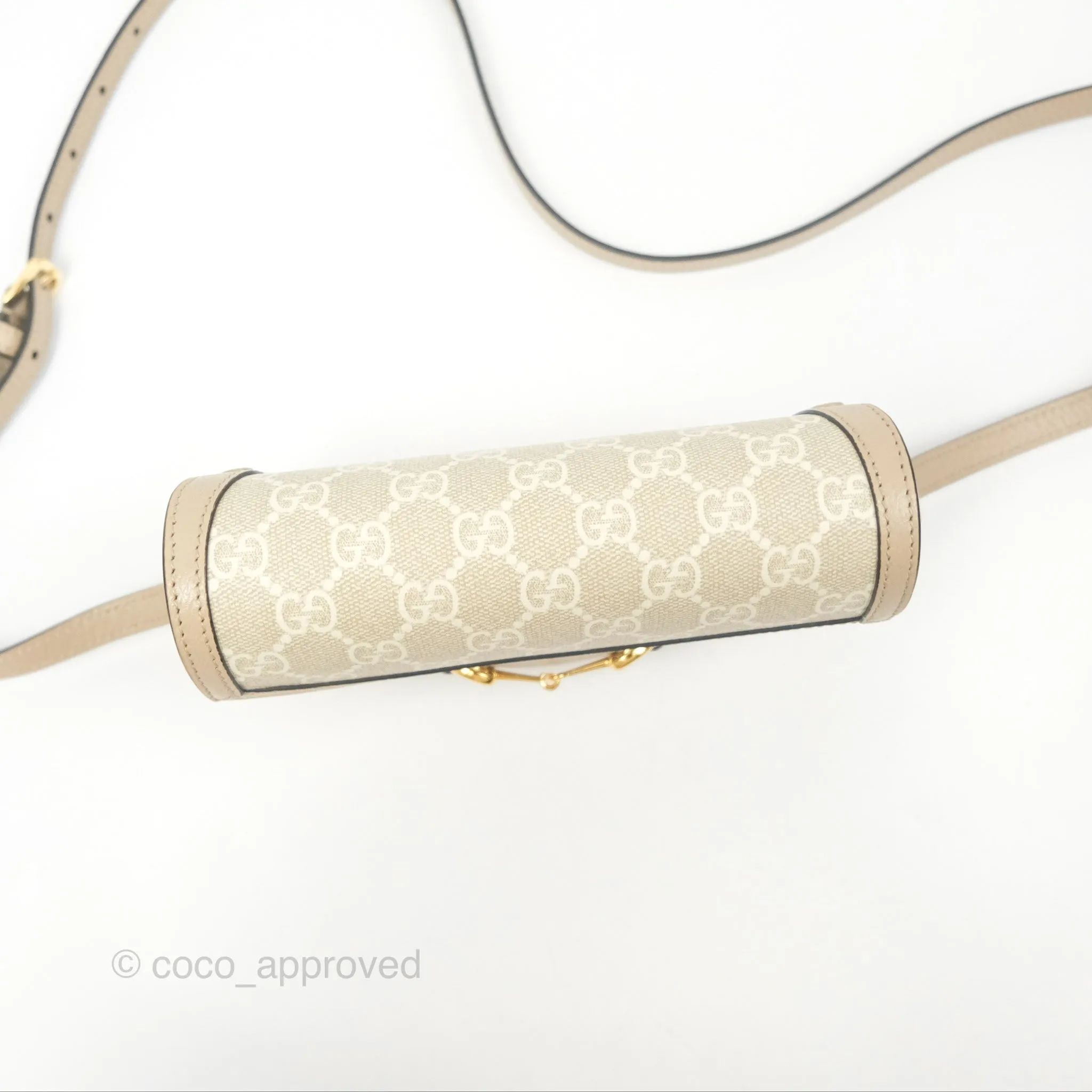 Gucci Horsebit 1955 Mini Bag Beige/White GG Supreme Canvas
