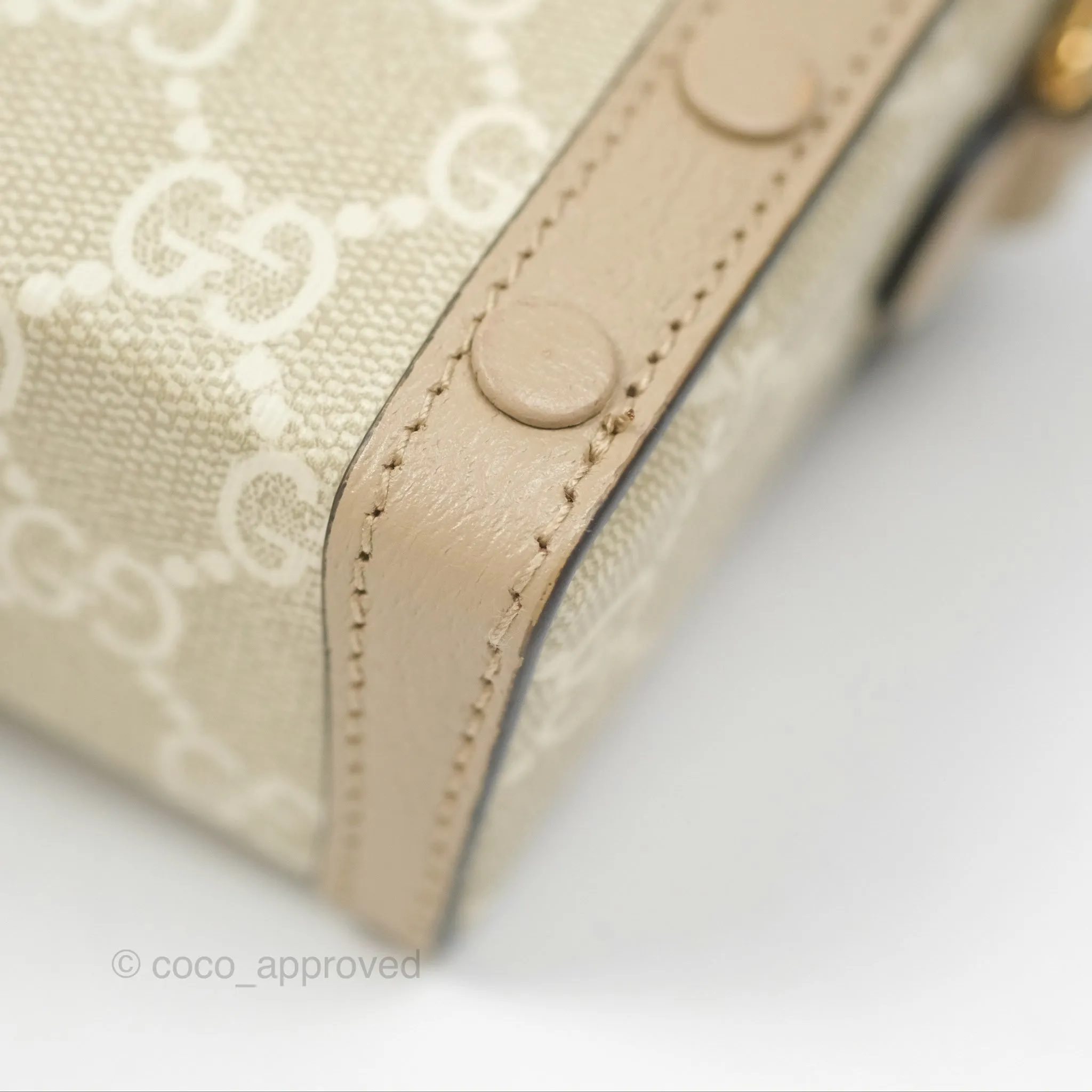 Gucci Horsebit 1955 Mini Bag Beige/White GG Supreme Canvas