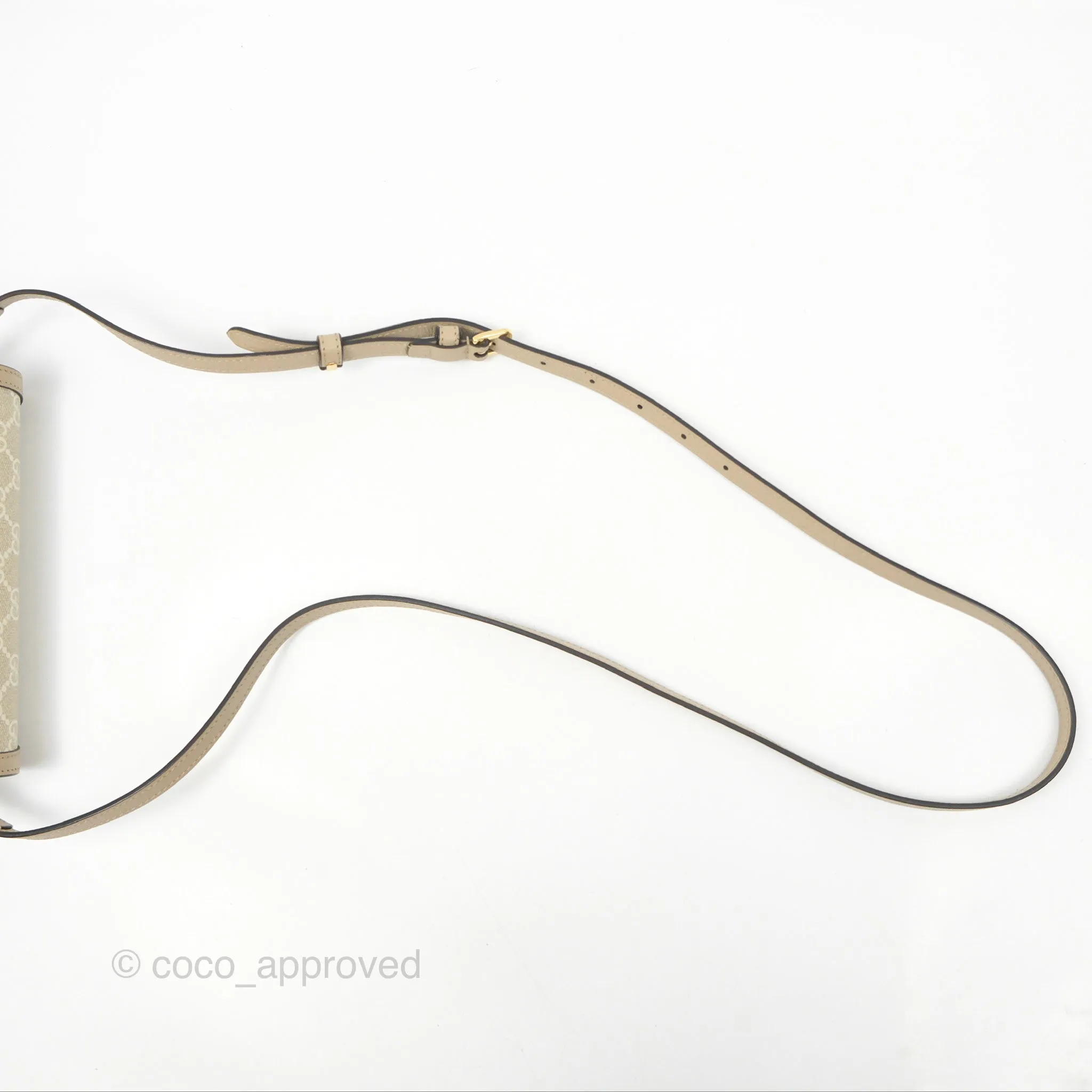 Gucci Horsebit 1955 Mini Bag Beige/White GG Supreme Canvas