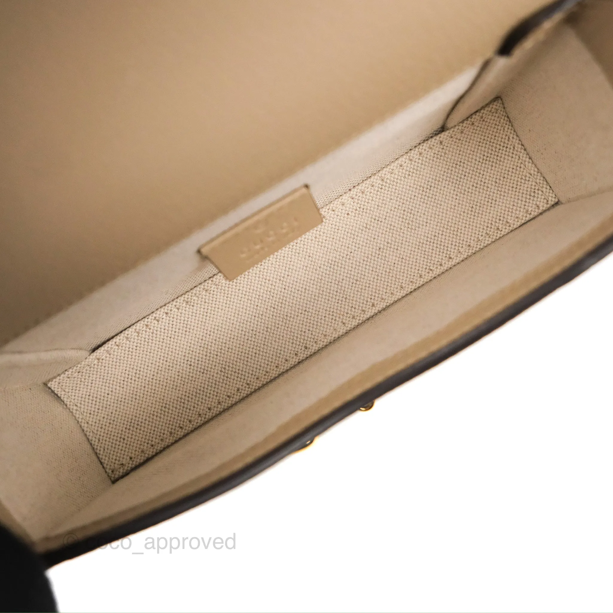 Gucci Horsebit 1955 Mini Bag Beige/White GG Supreme Canvas