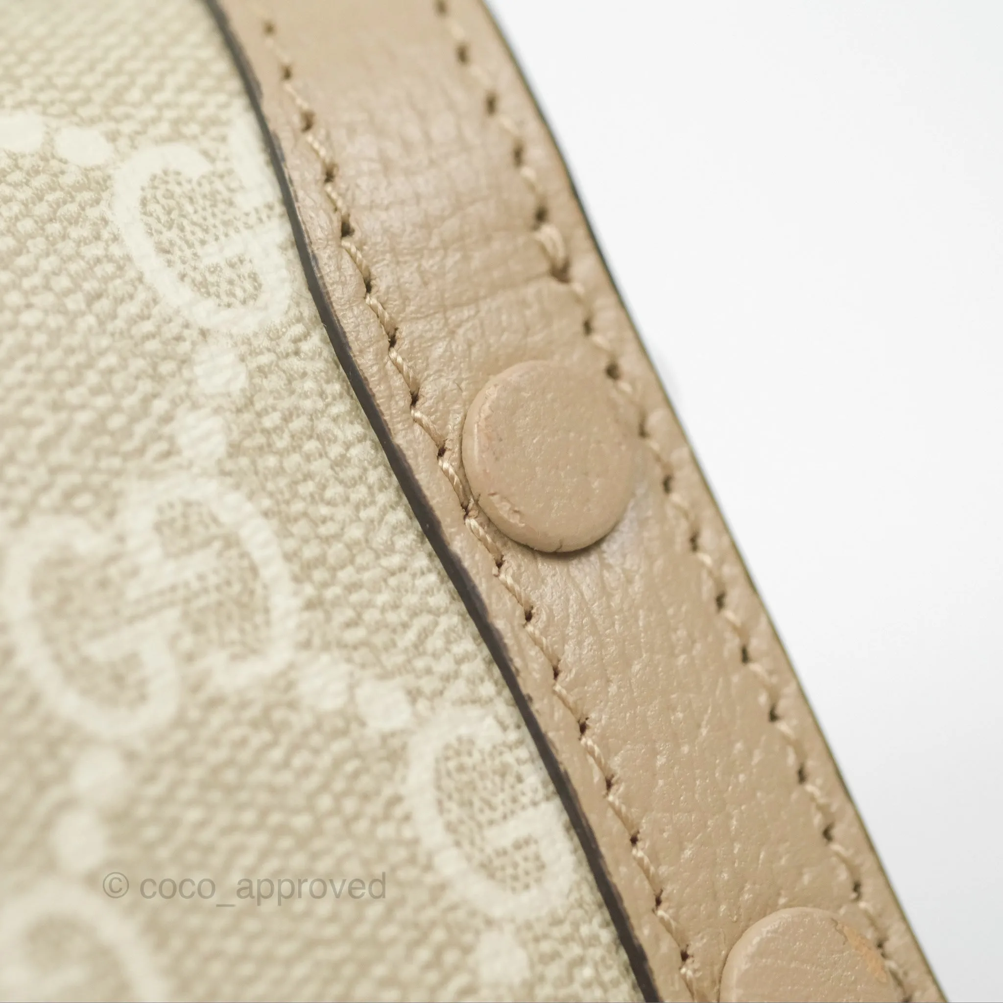 Gucci Horsebit 1955 Mini Bag Beige/White GG Supreme Canvas