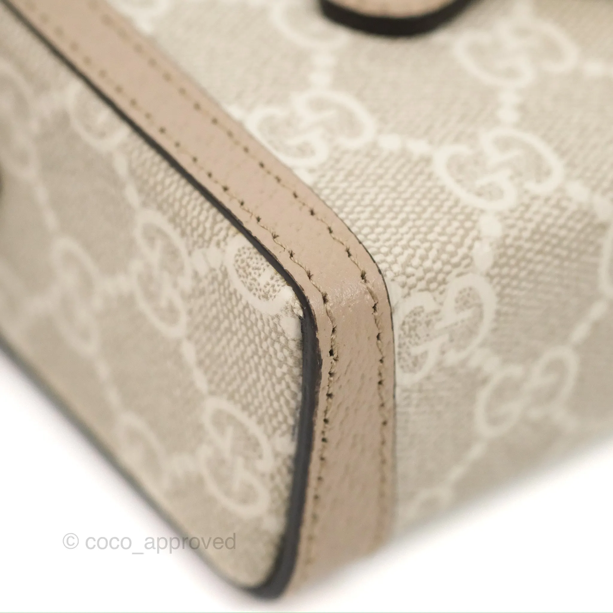 Gucci Horsebit 1955 Mini Bag Beige/White GG Supreme Canvas