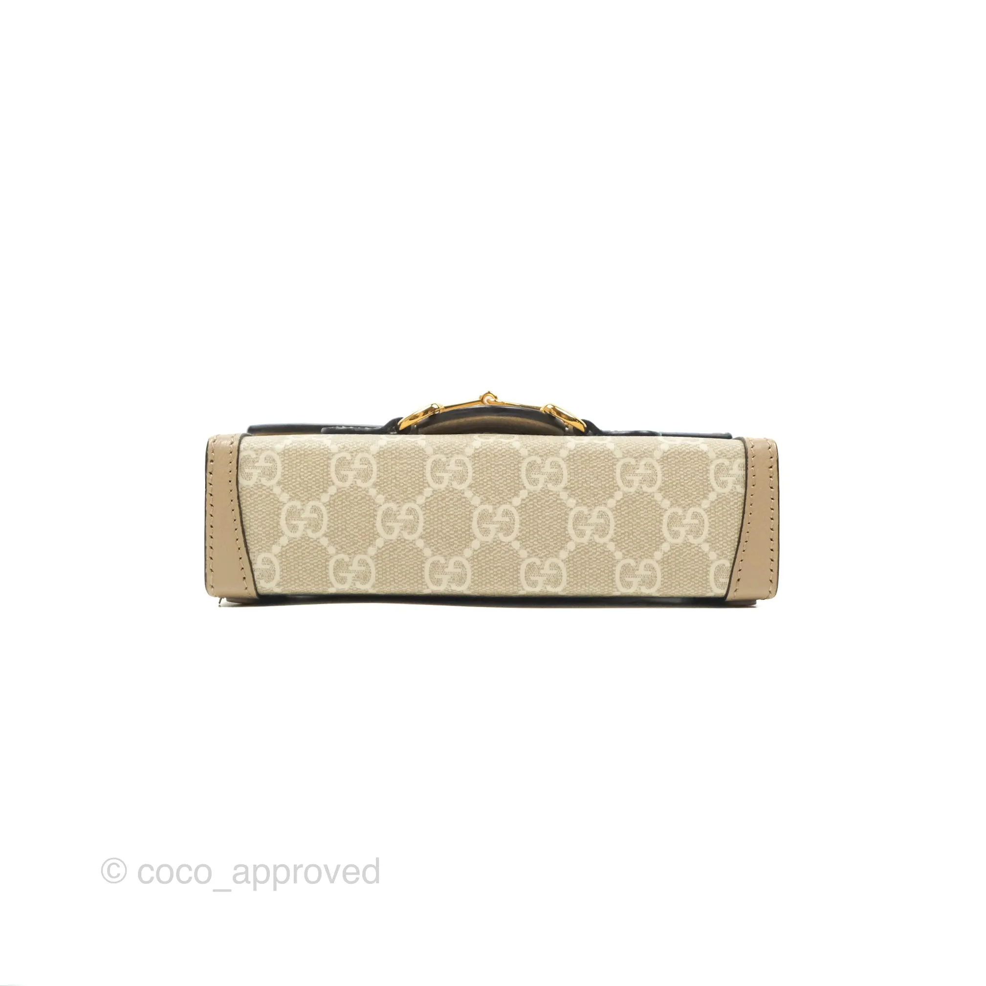 Gucci Horsebit 1955 Mini Bag Beige/White GG Supreme Canvas