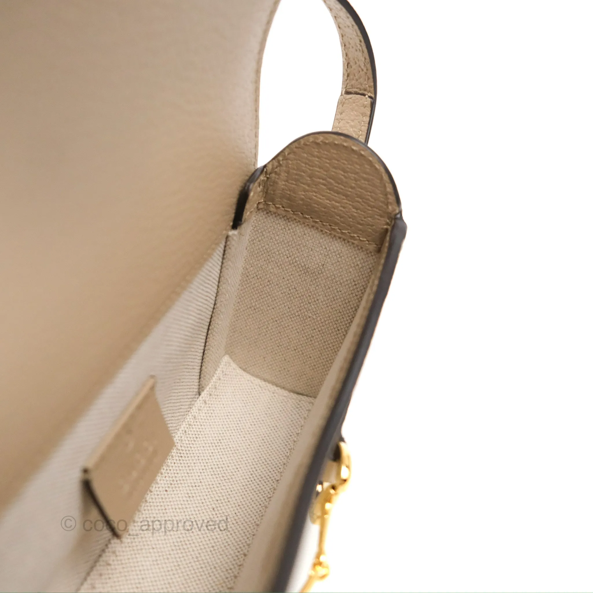 Gucci Horsebit 1955 Mini Bag Beige/White GG Supreme Canvas