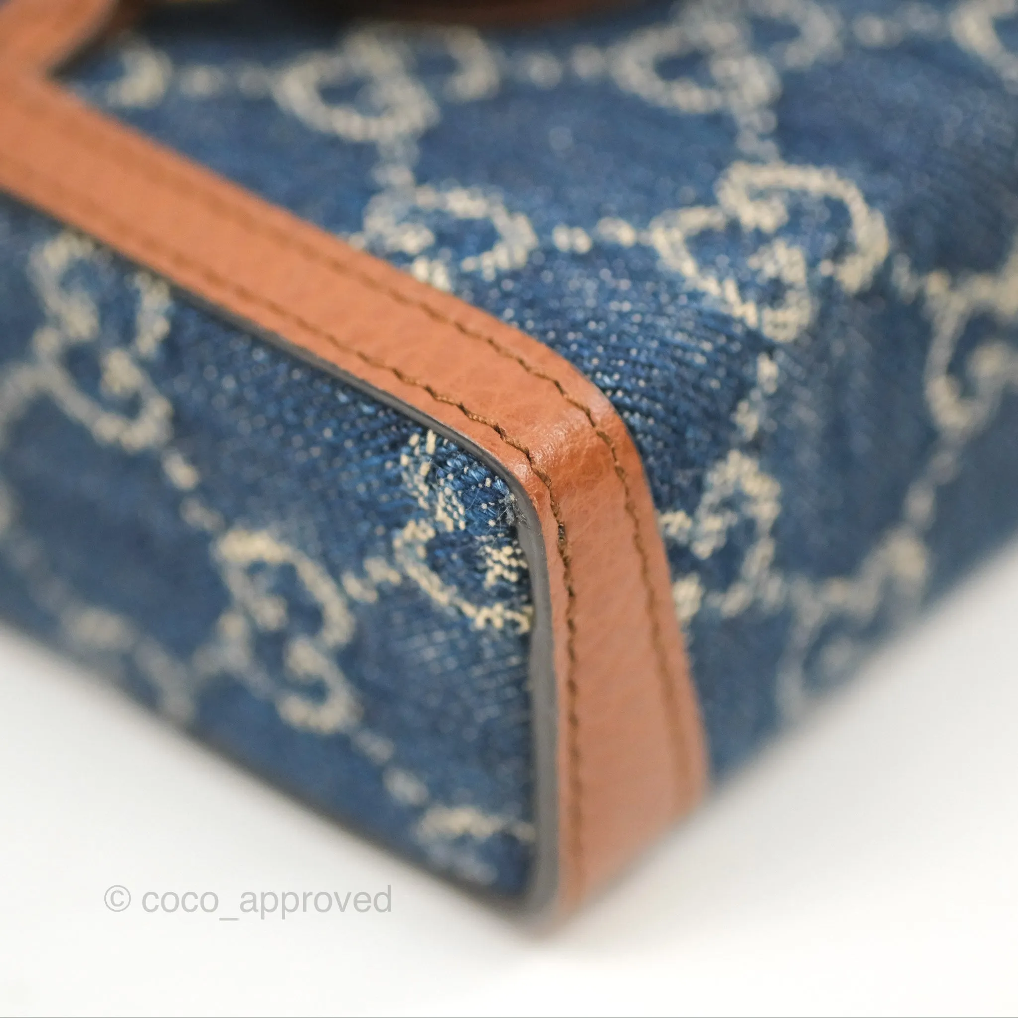 Gucci Horsebit 1955 Mini Bag GG Denim/ Brown Leather