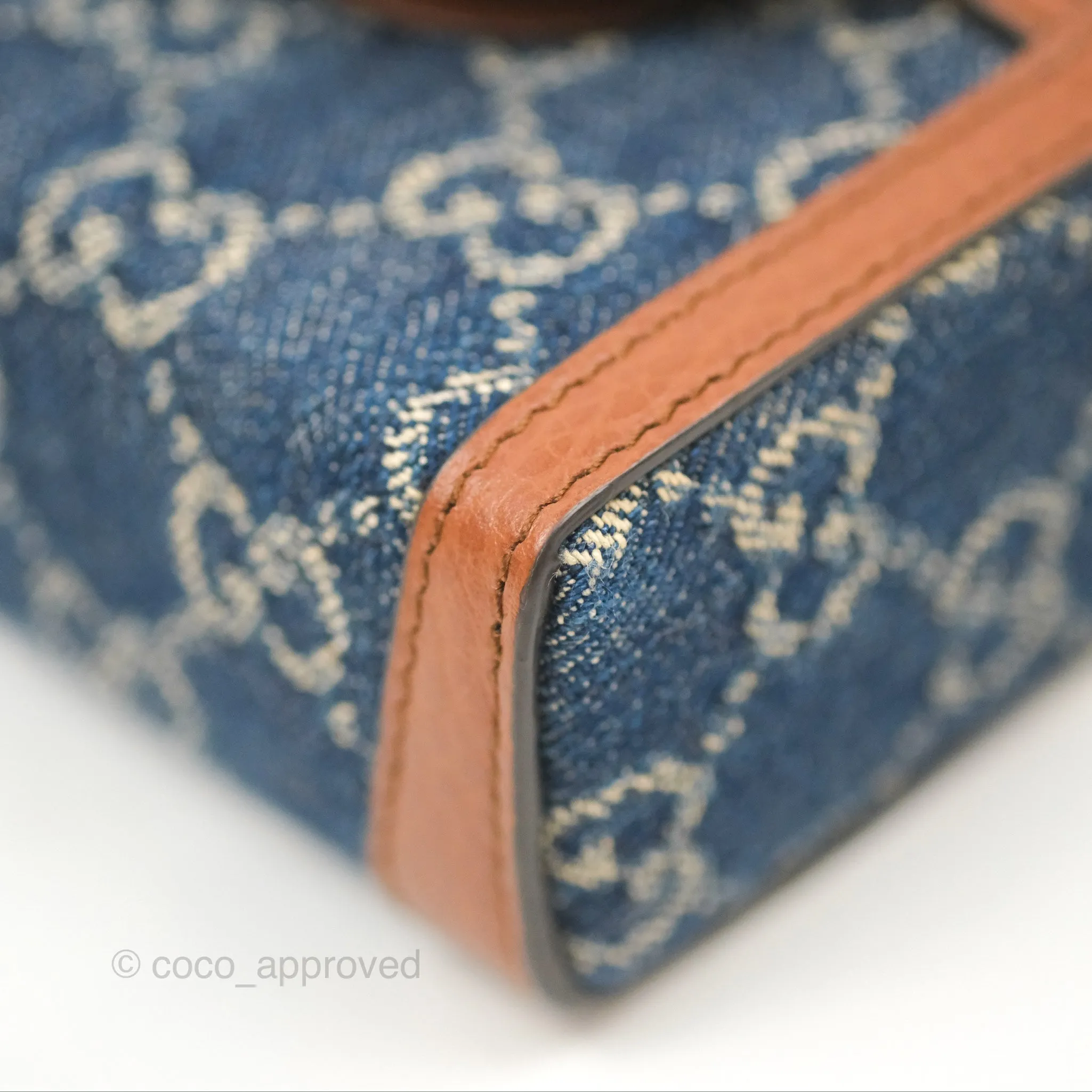 Gucci Horsebit 1955 Mini Bag GG Denim/ Brown Leather