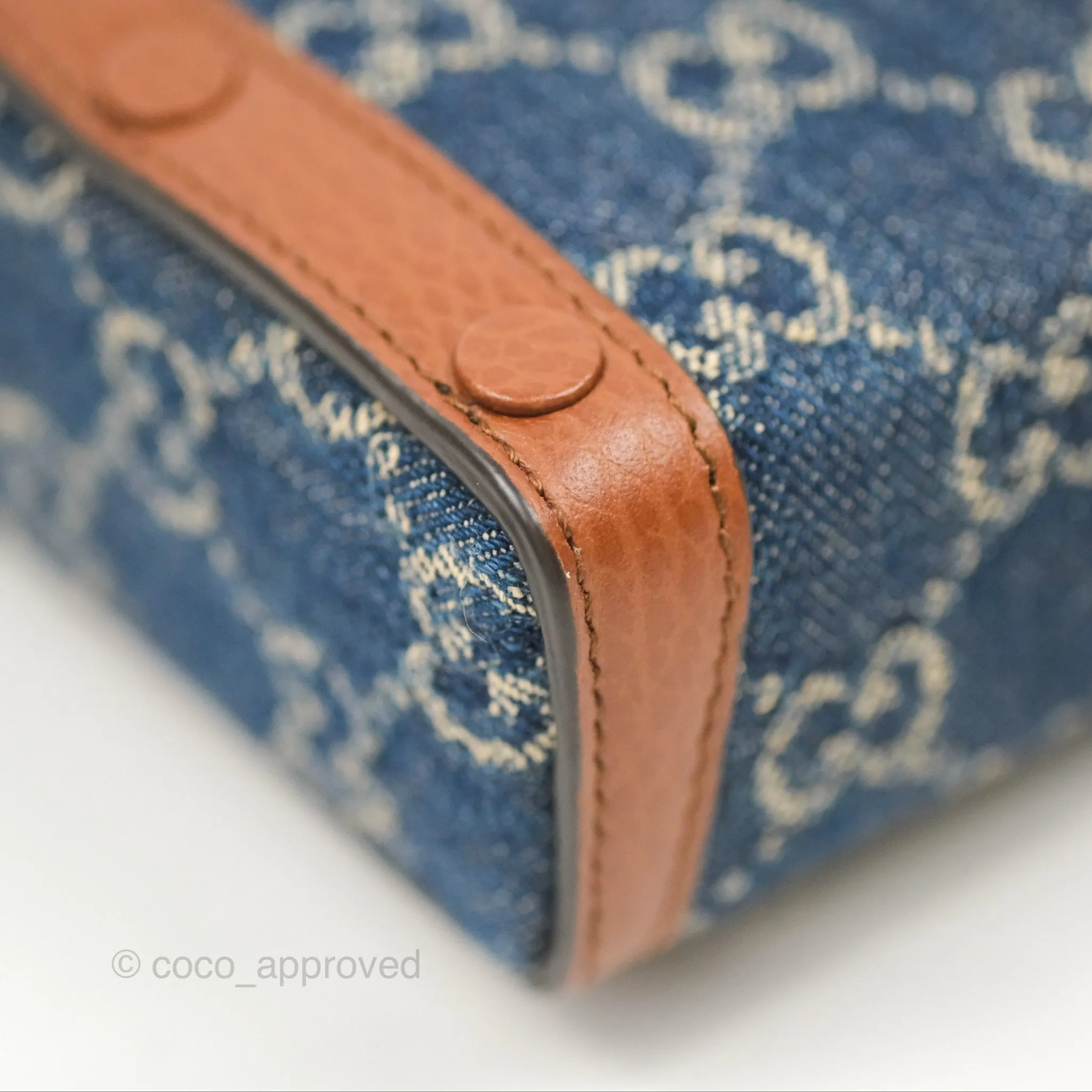 Gucci Horsebit 1955 Mini Bag GG Denim/ Brown Leather