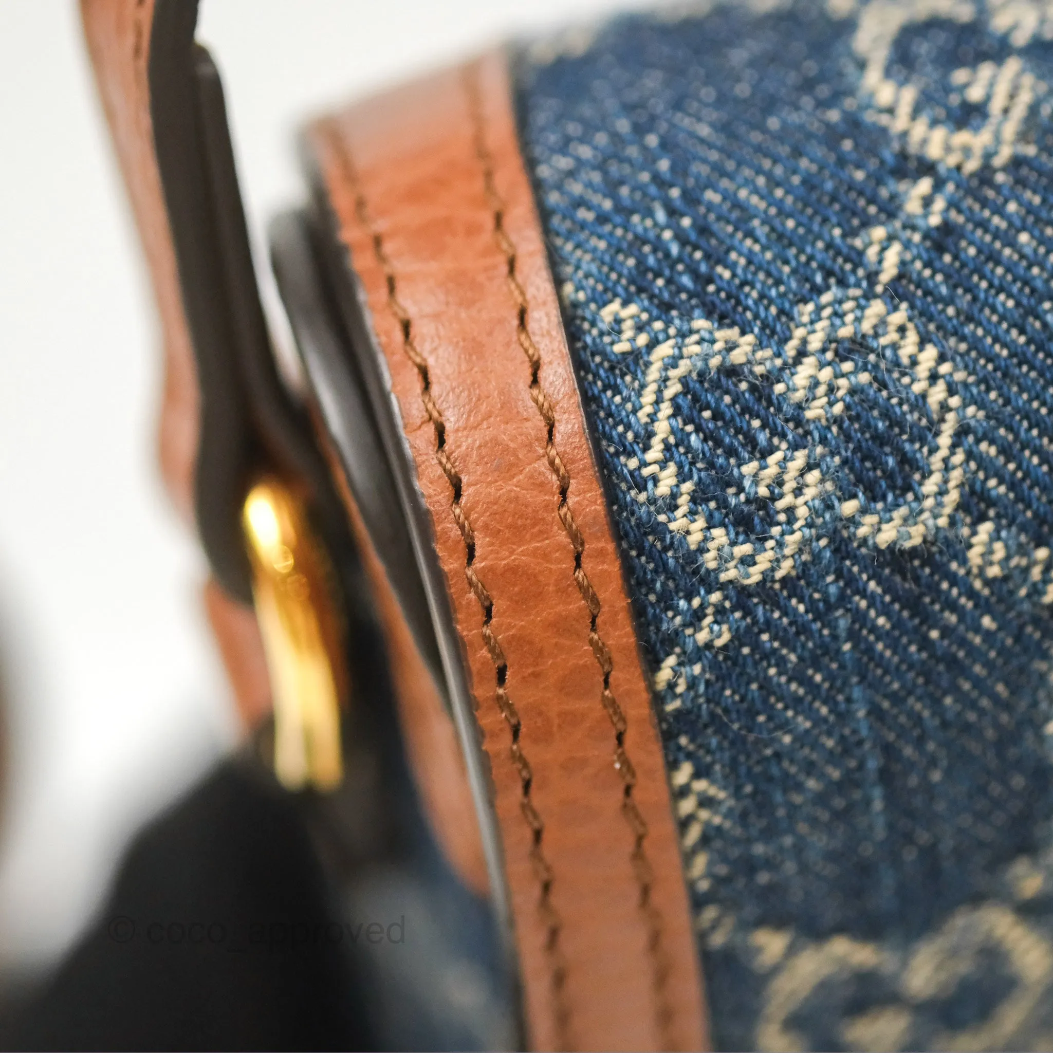Gucci Horsebit 1955 Mini Bag GG Denim/ Brown Leather