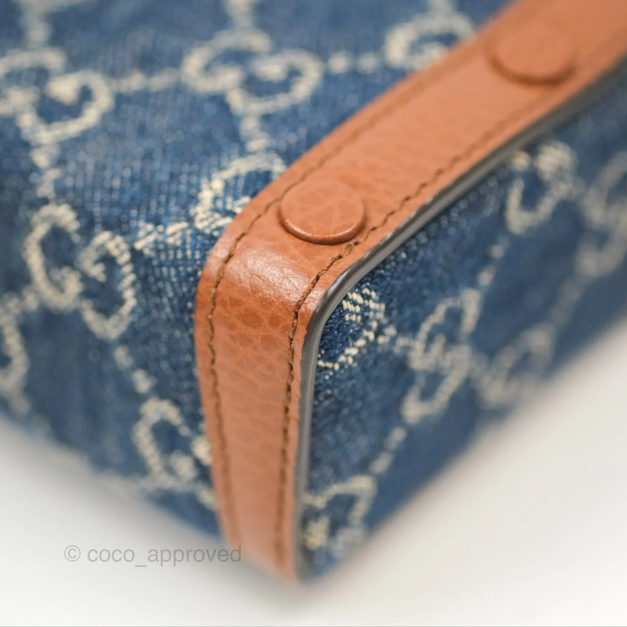 Gucci Horsebit 1955 Mini Bag GG Denim/ Brown Leather
