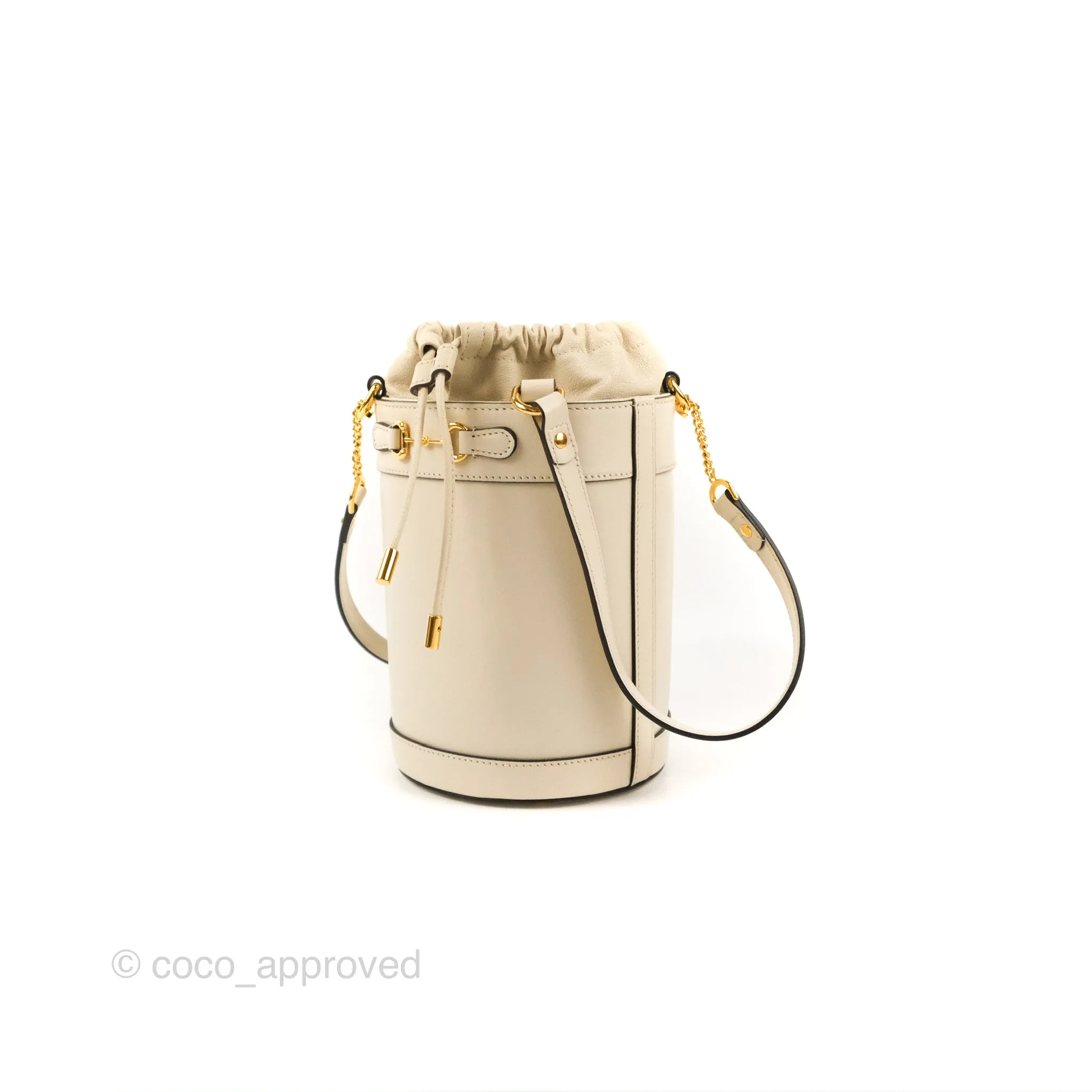 Gucci Horsebit 1955 Small Bucket Bag Cream