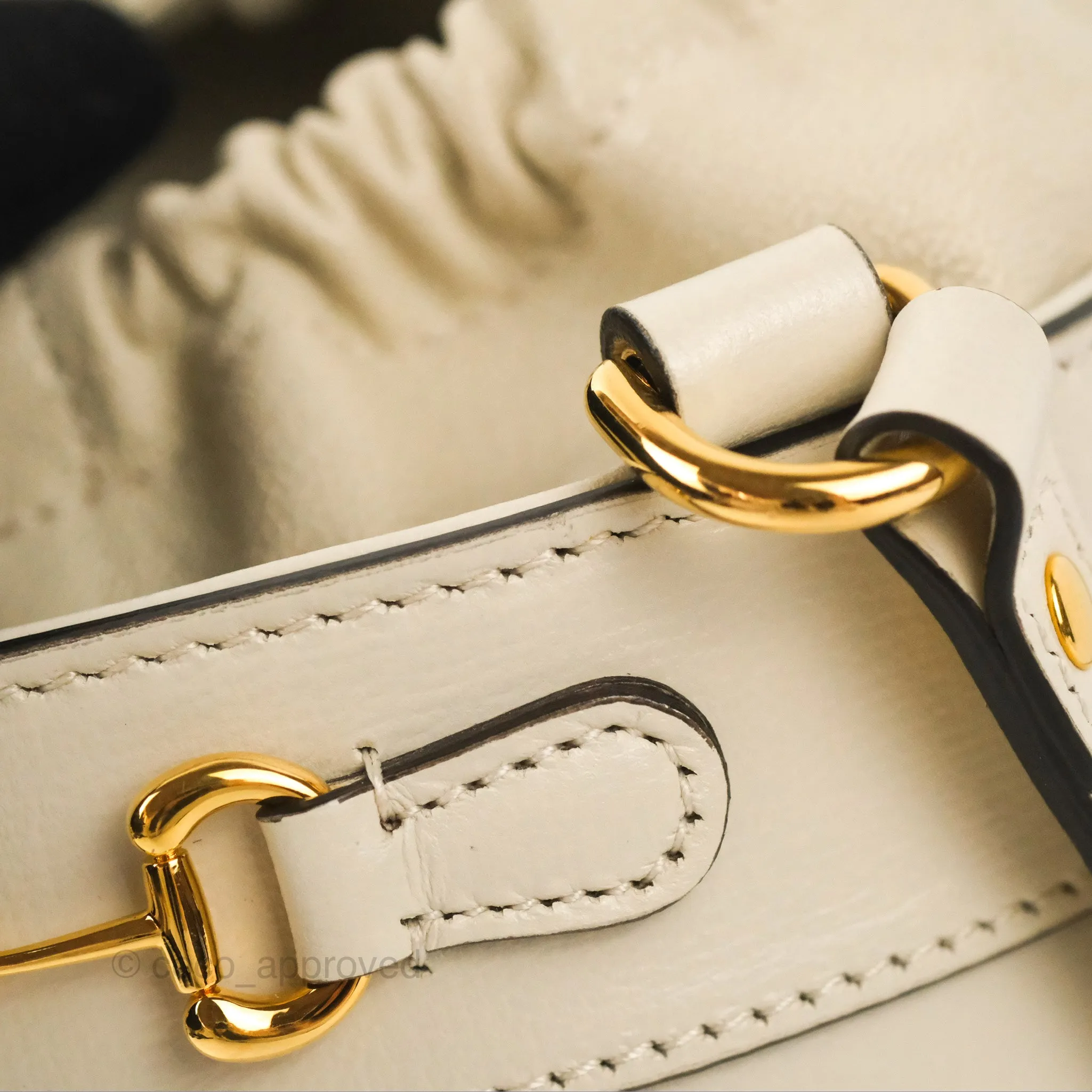 Gucci Horsebit 1955 Small Bucket Bag Cream