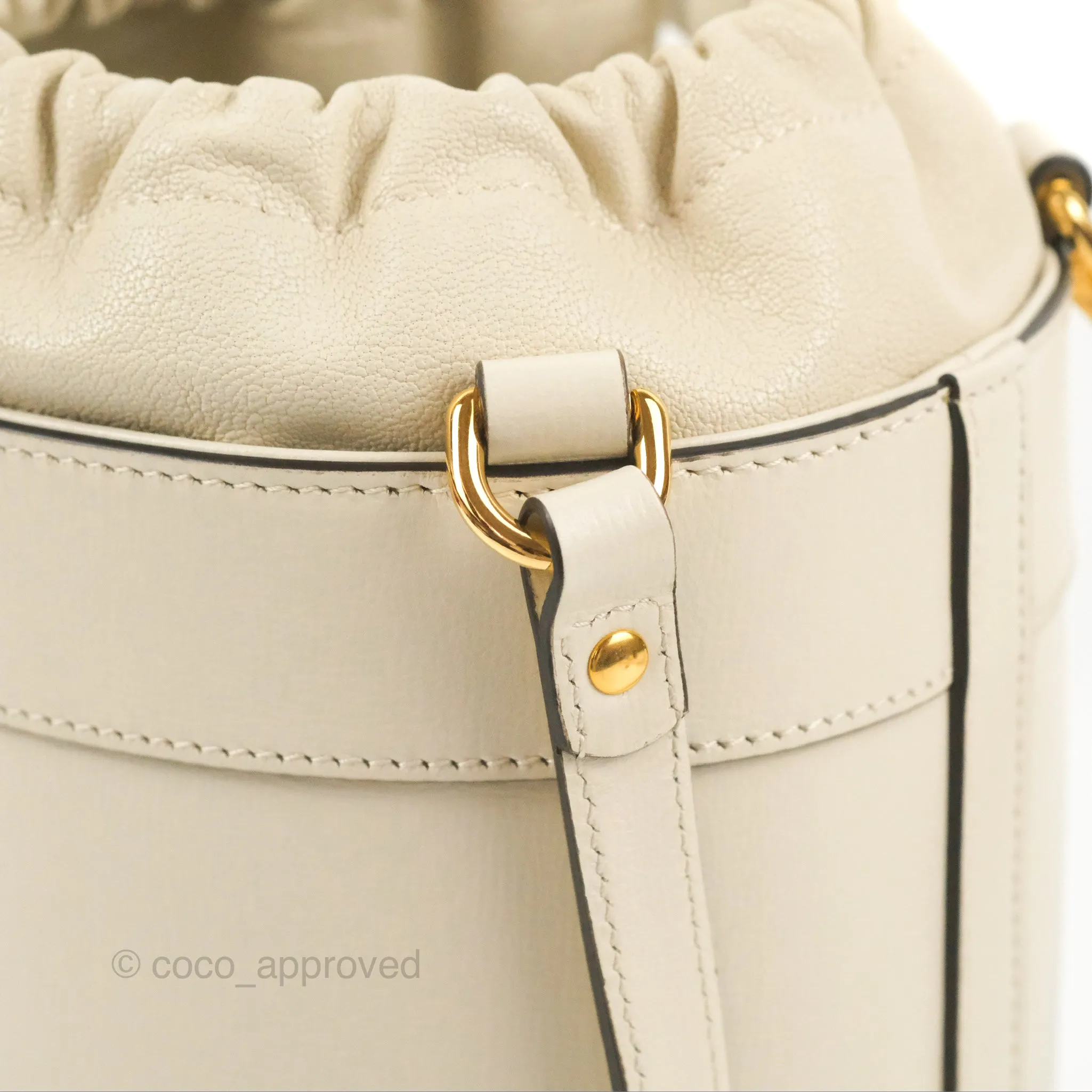 Gucci Horsebit 1955 Small Bucket Bag Cream