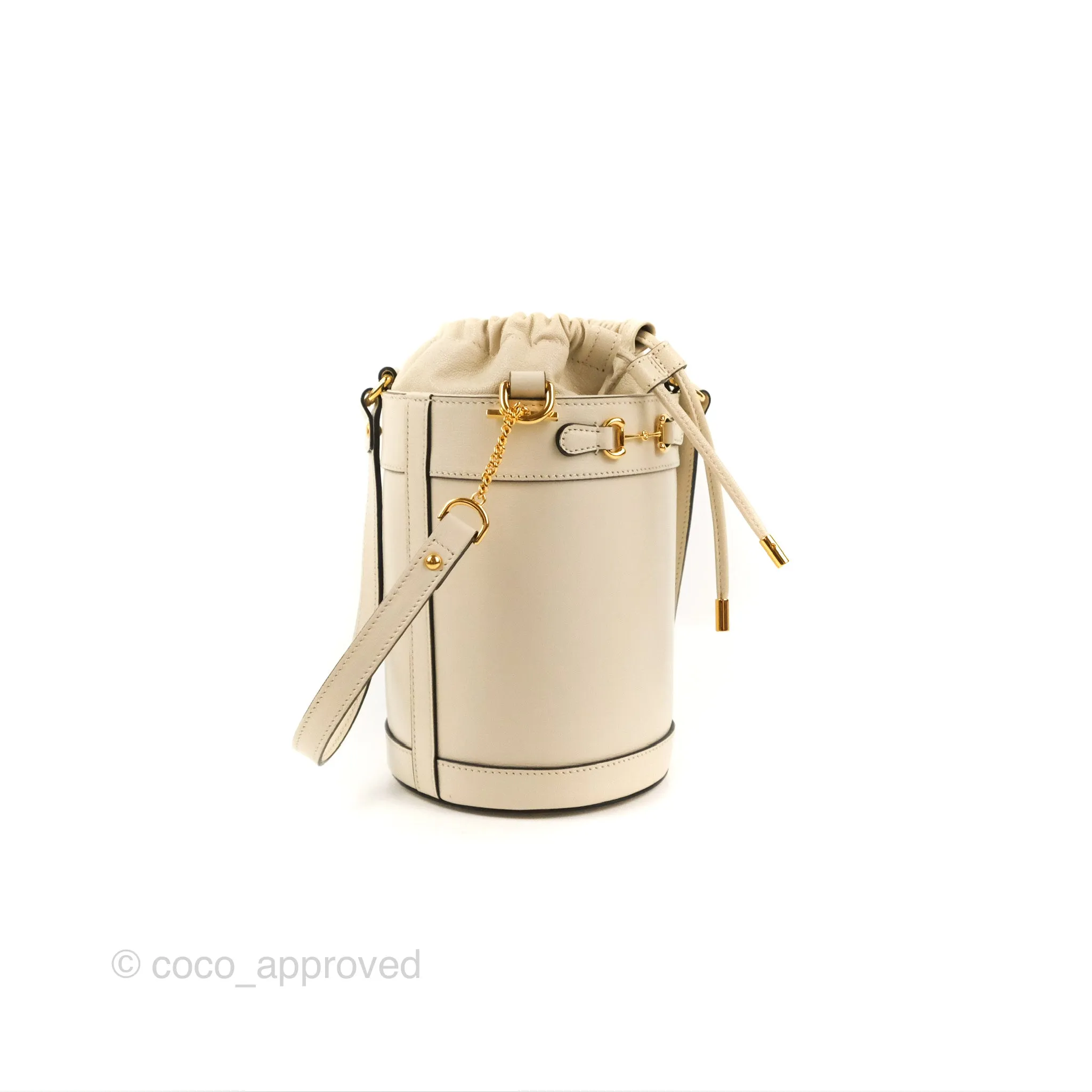 Gucci Horsebit 1955 Small Bucket Bag Cream
