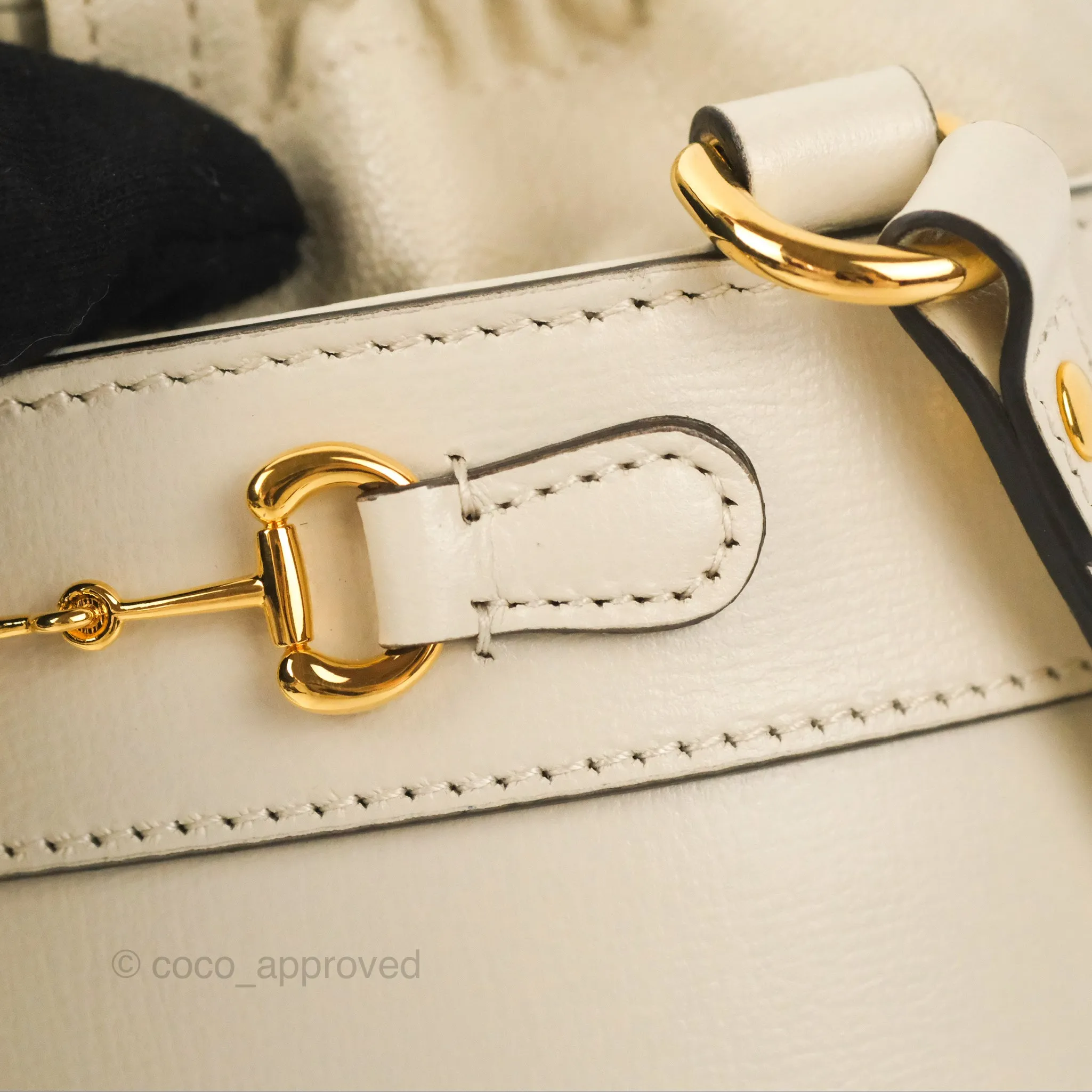 Gucci Horsebit 1955 Small Bucket Bag Cream