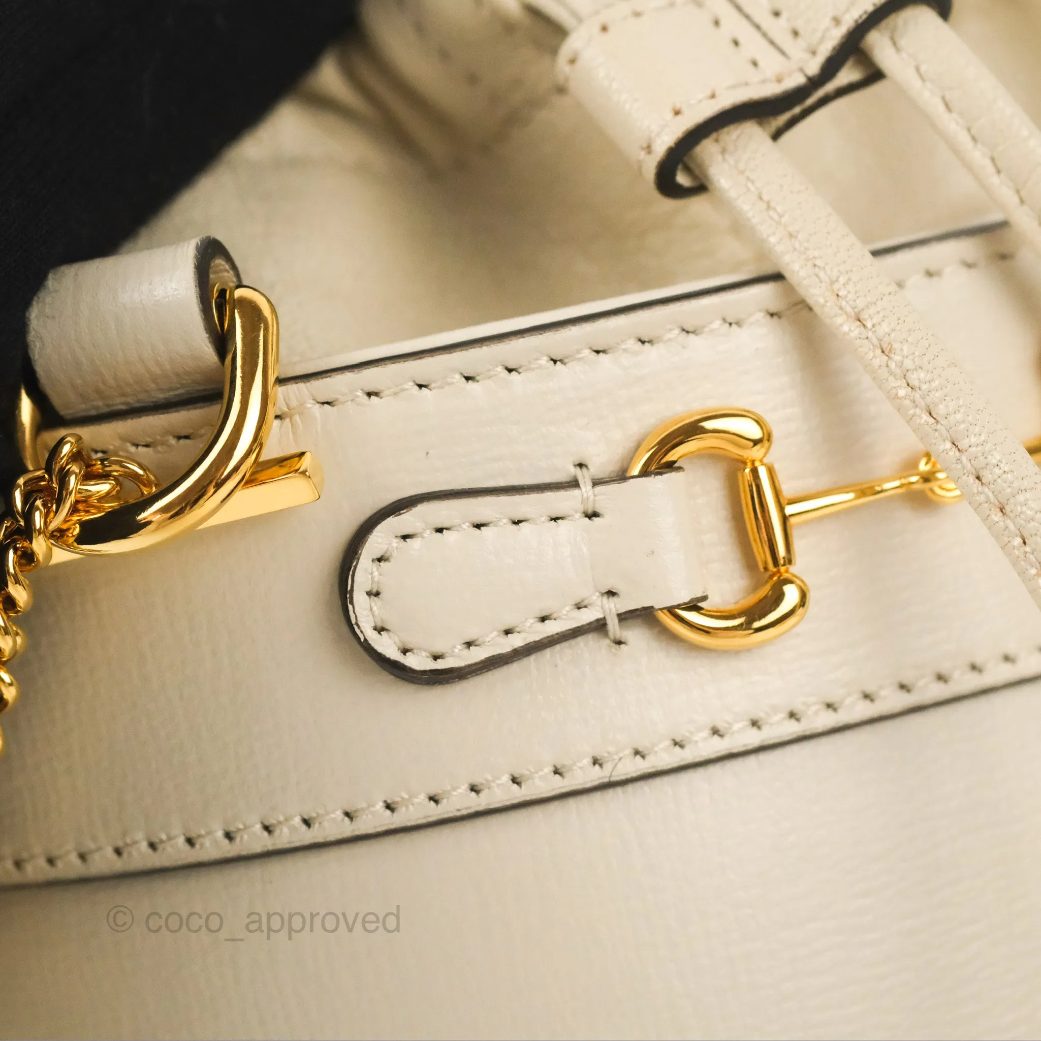 Gucci Horsebit 1955 Small Bucket Bag Cream