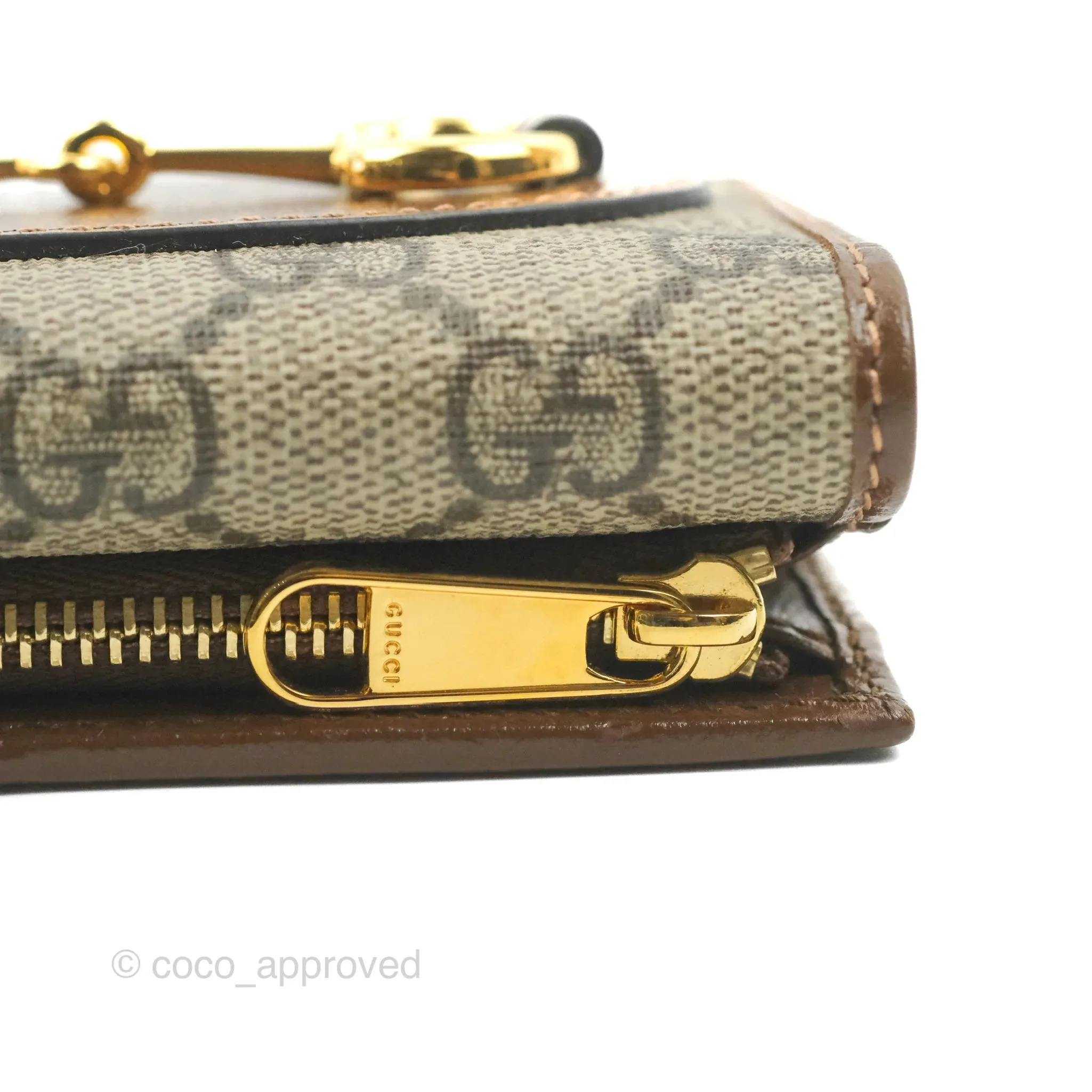 Gucci Horsebit 1955 Wallet GG Supreme Canvas Brown