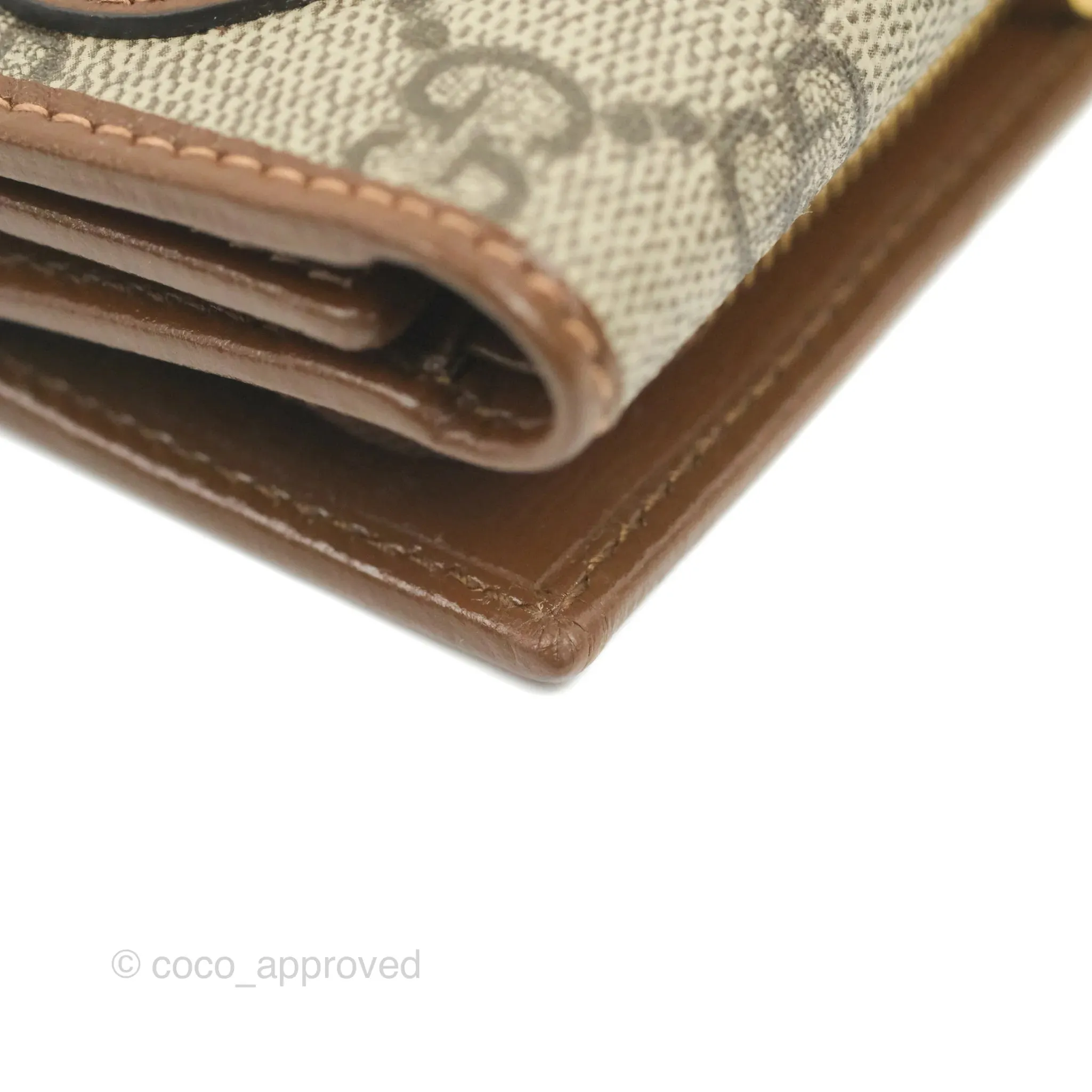 Gucci Horsebit 1955 Wallet GG Supreme Canvas Brown