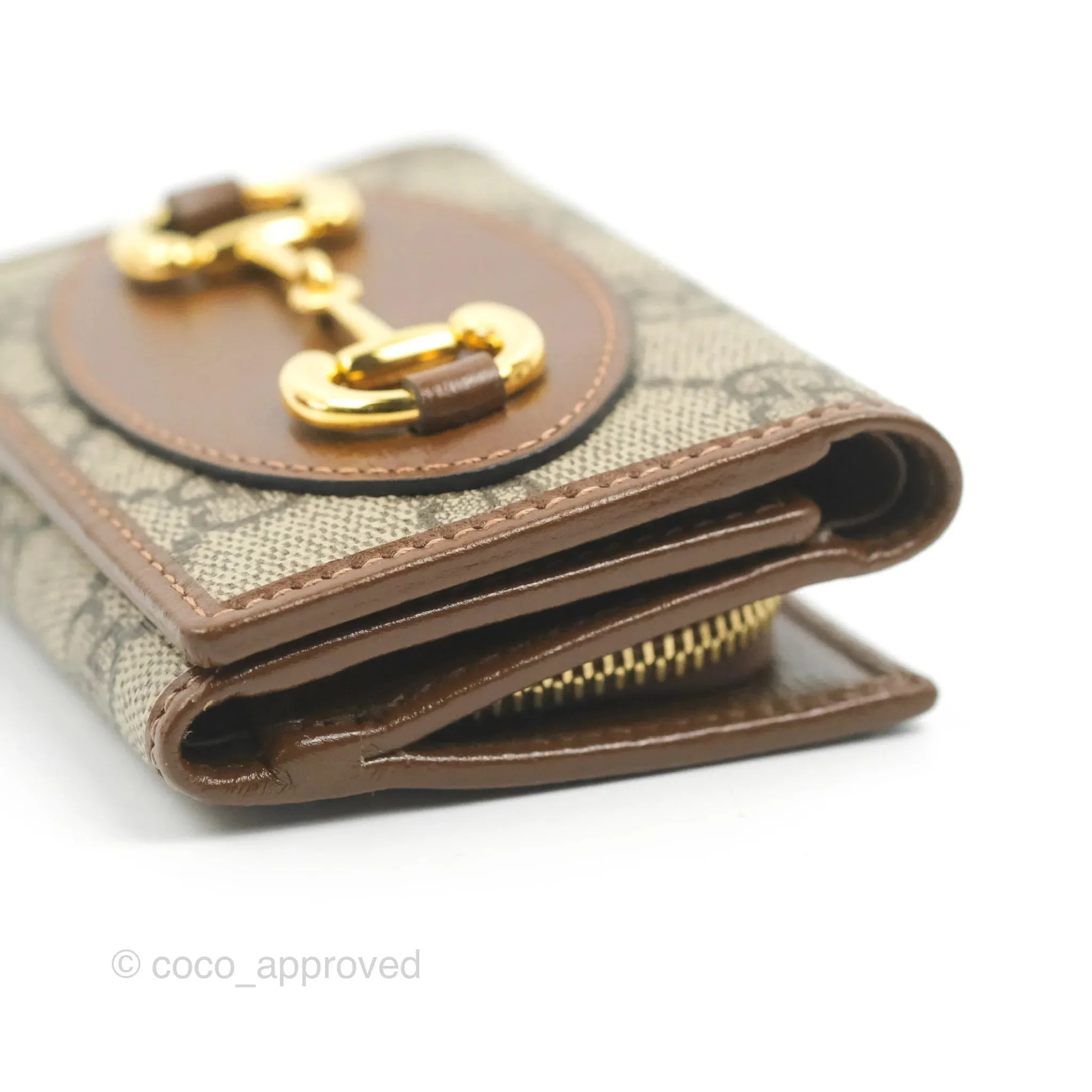 Gucci Horsebit 1955 Wallet GG Supreme Canvas Brown