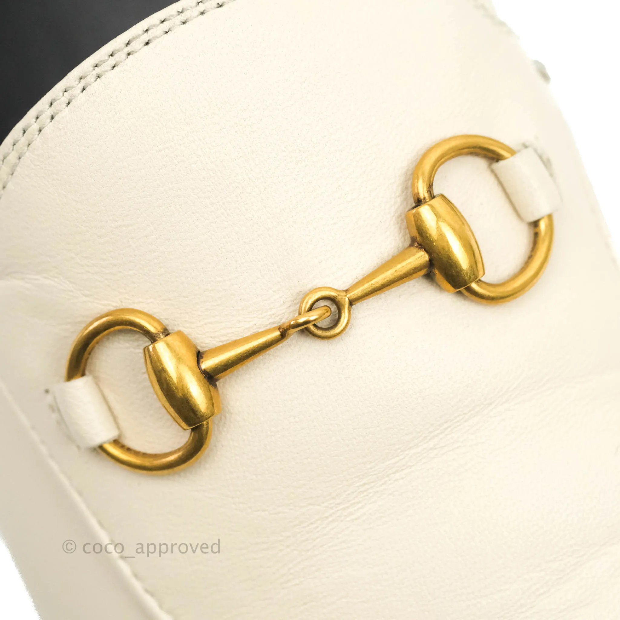 Gucci Horsebit Loafer White Leather Size 36