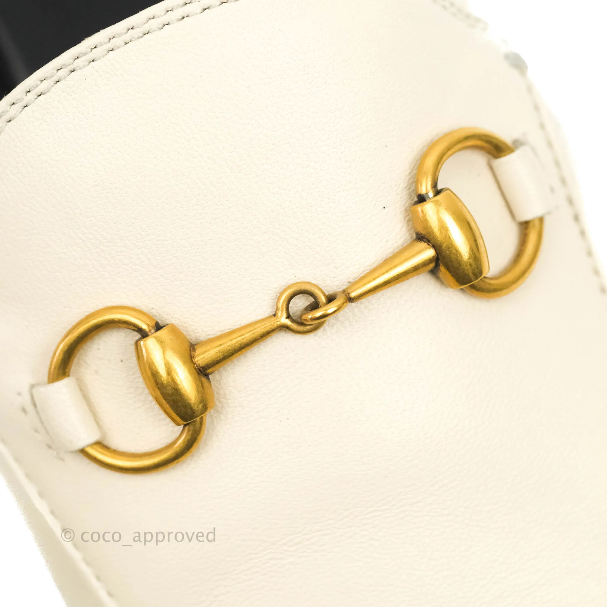Gucci Horsebit Loafer White Leather Size 36
