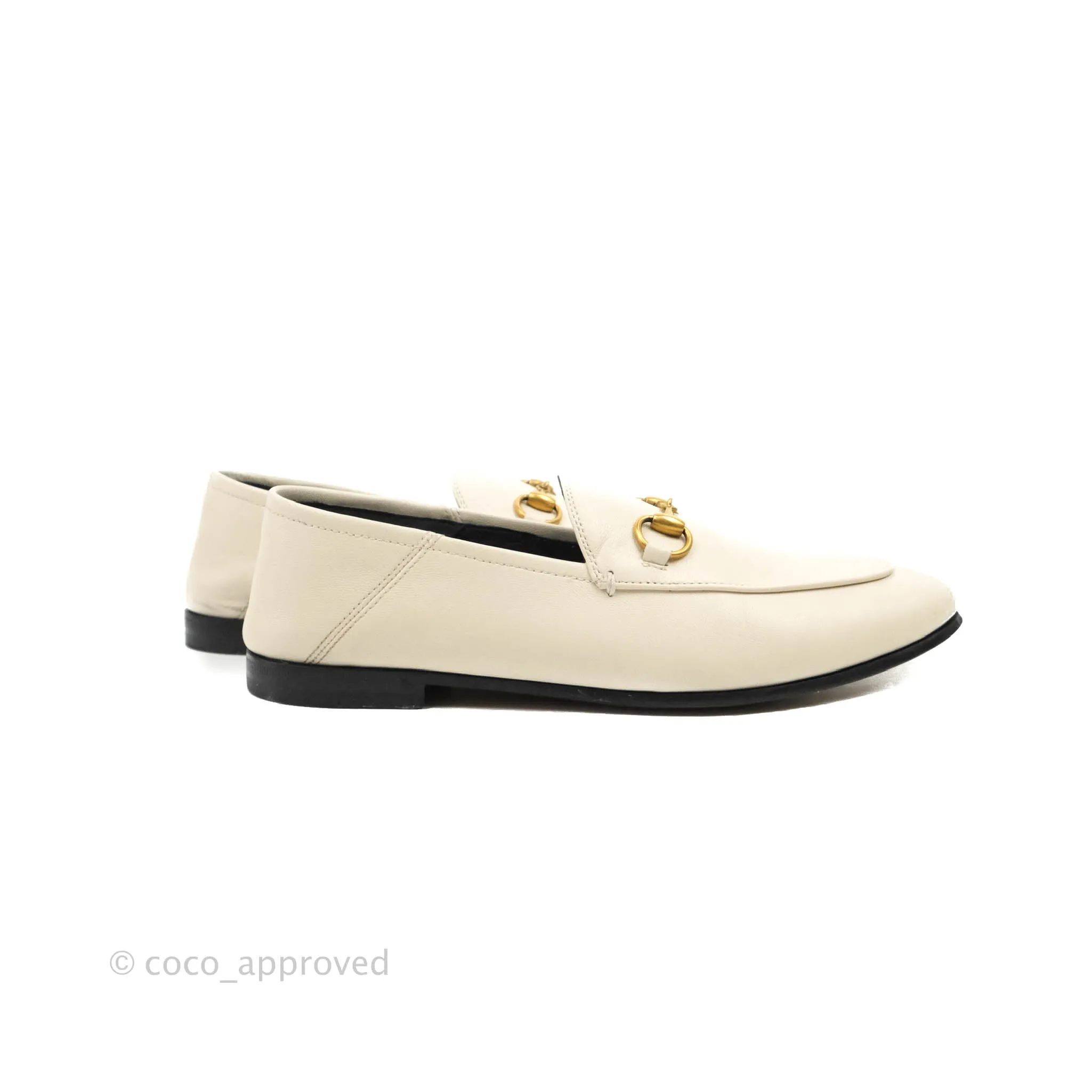 Gucci Horsebit Loafer White Leather Size 36