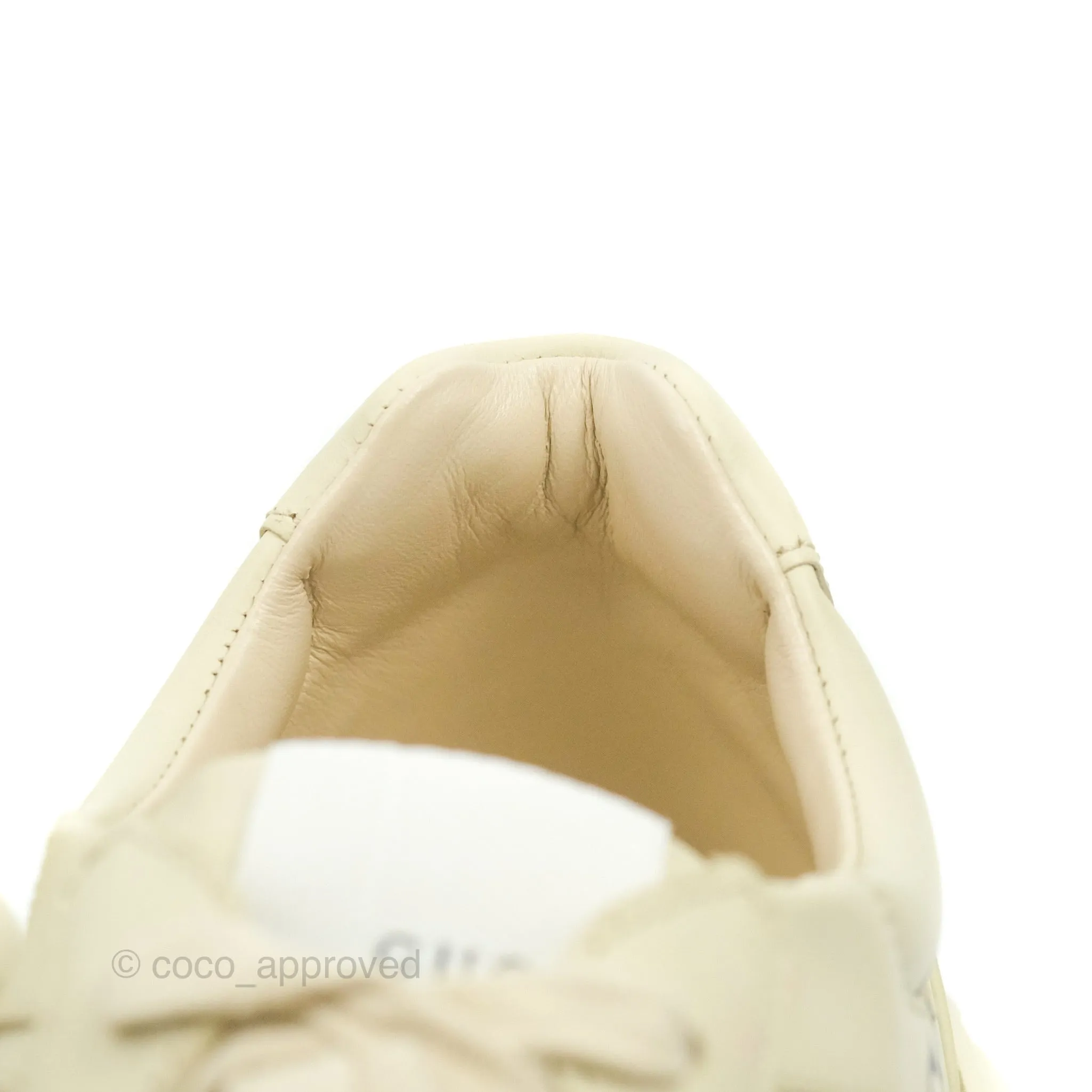 Gucci Ivory Toddler Rhyton KAI Bear Logo Leather Sneaker