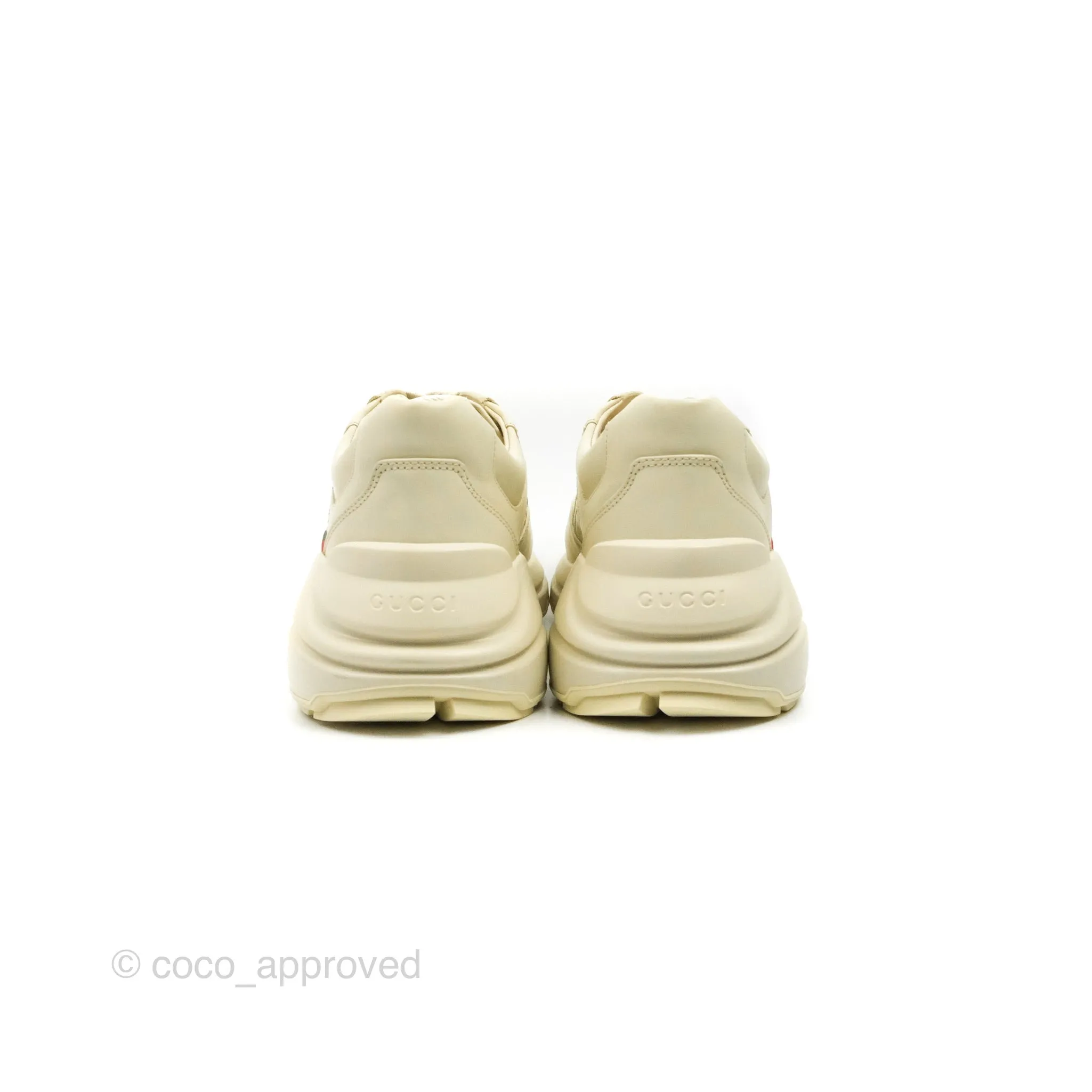 Gucci Ivory Toddler Rhyton KAI Bear Logo Leather Sneaker
