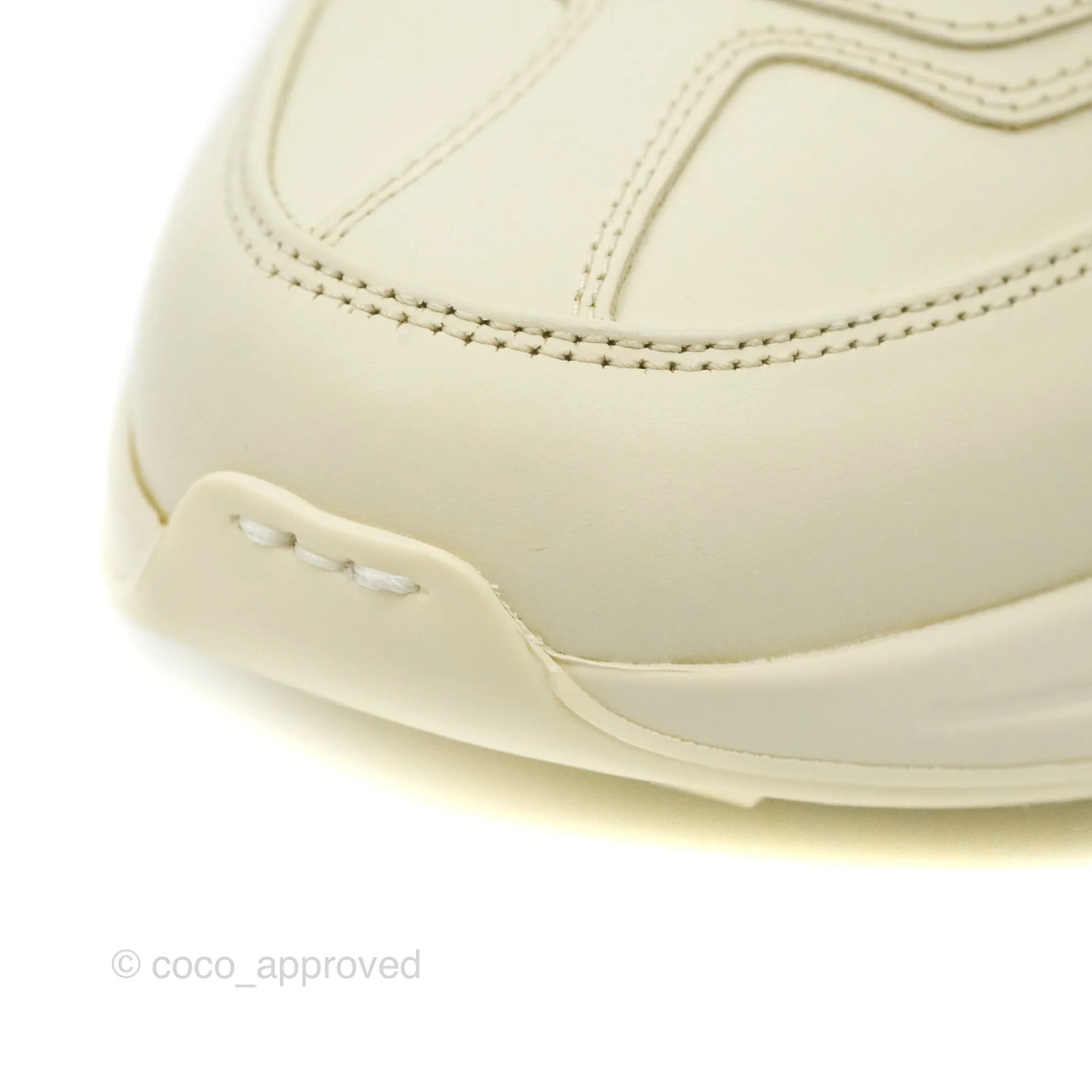 Gucci Ivory Toddler Rhyton KAI Bear Logo Leather Sneaker