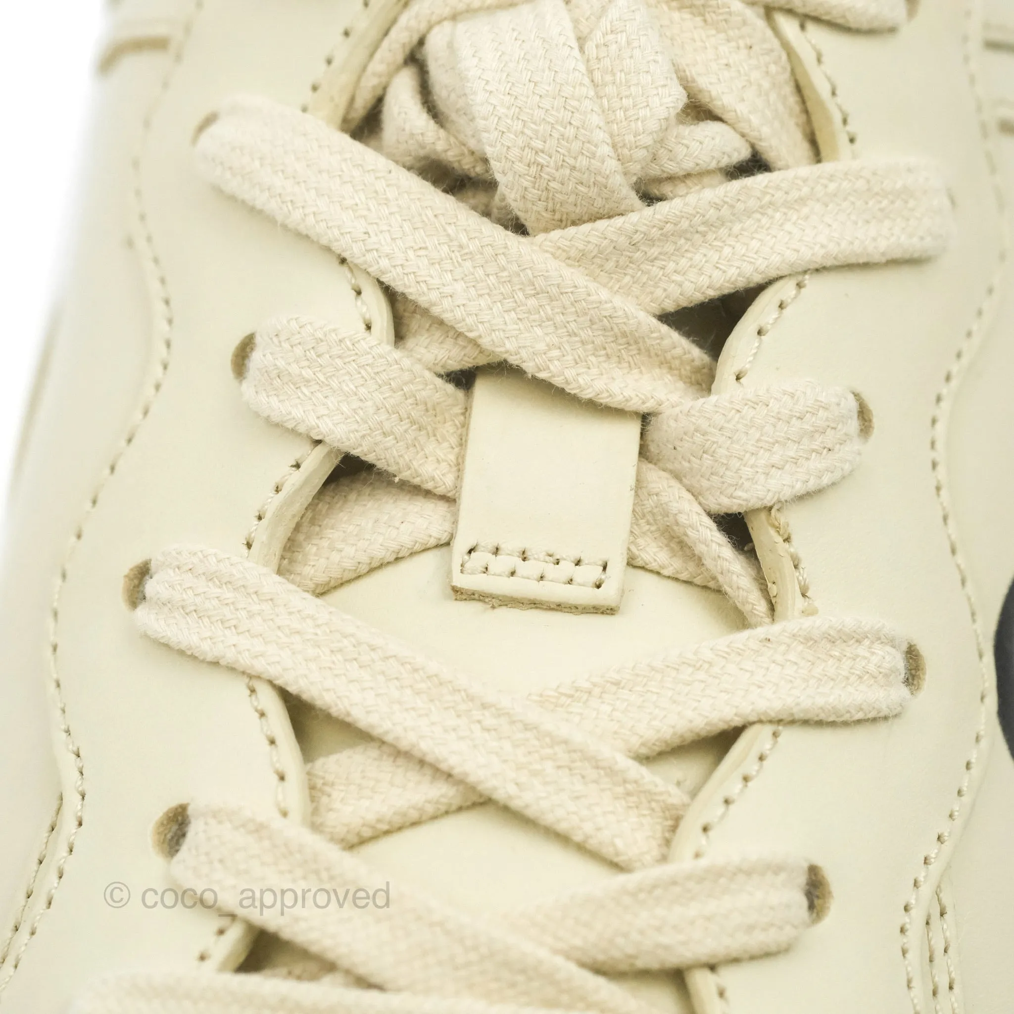 Gucci Ivory Toddler Rhyton KAI Bear Logo Leather Sneaker