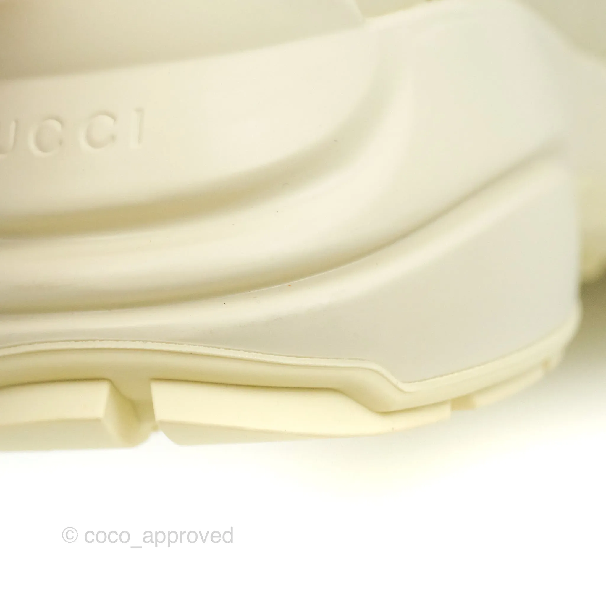 Gucci Ivory Toddler Rhyton KAI Bear Logo Leather Sneaker