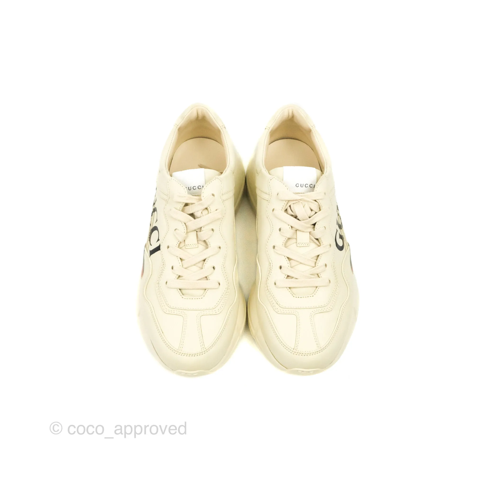 Gucci Ivory Toddler Rhyton KAI Bear Logo Leather Sneaker