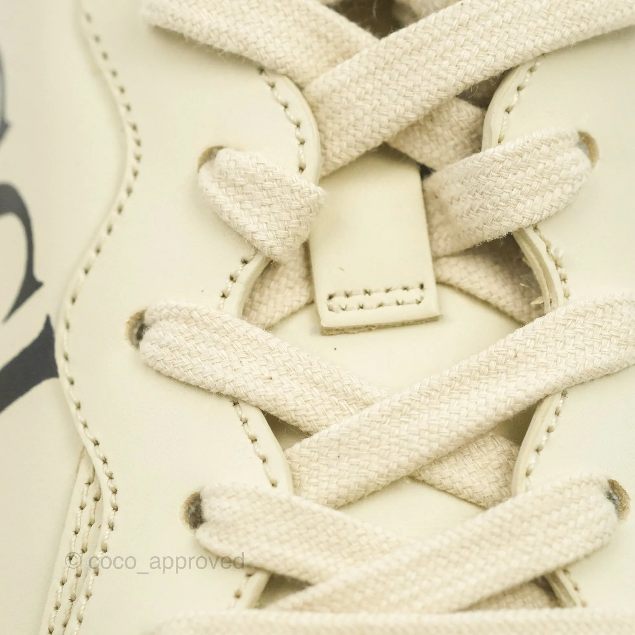 Gucci Ivory Toddler Rhyton KAI Bear Logo Leather Sneaker