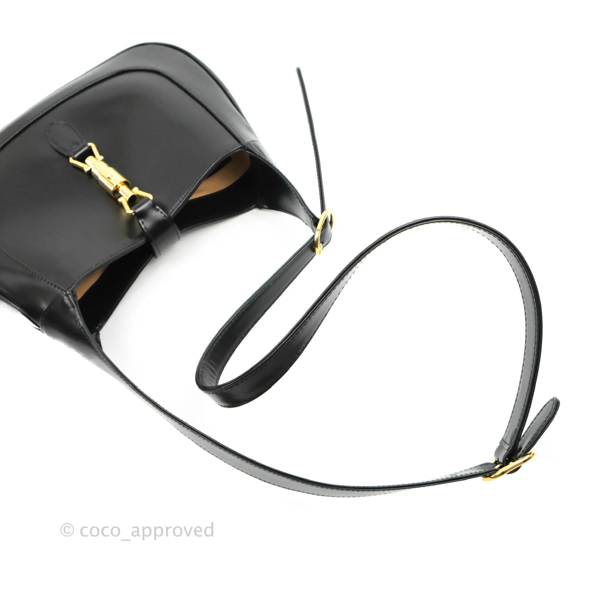 Gucci Jackie 1961 Black Small Shoulder Bag Gold Hardware