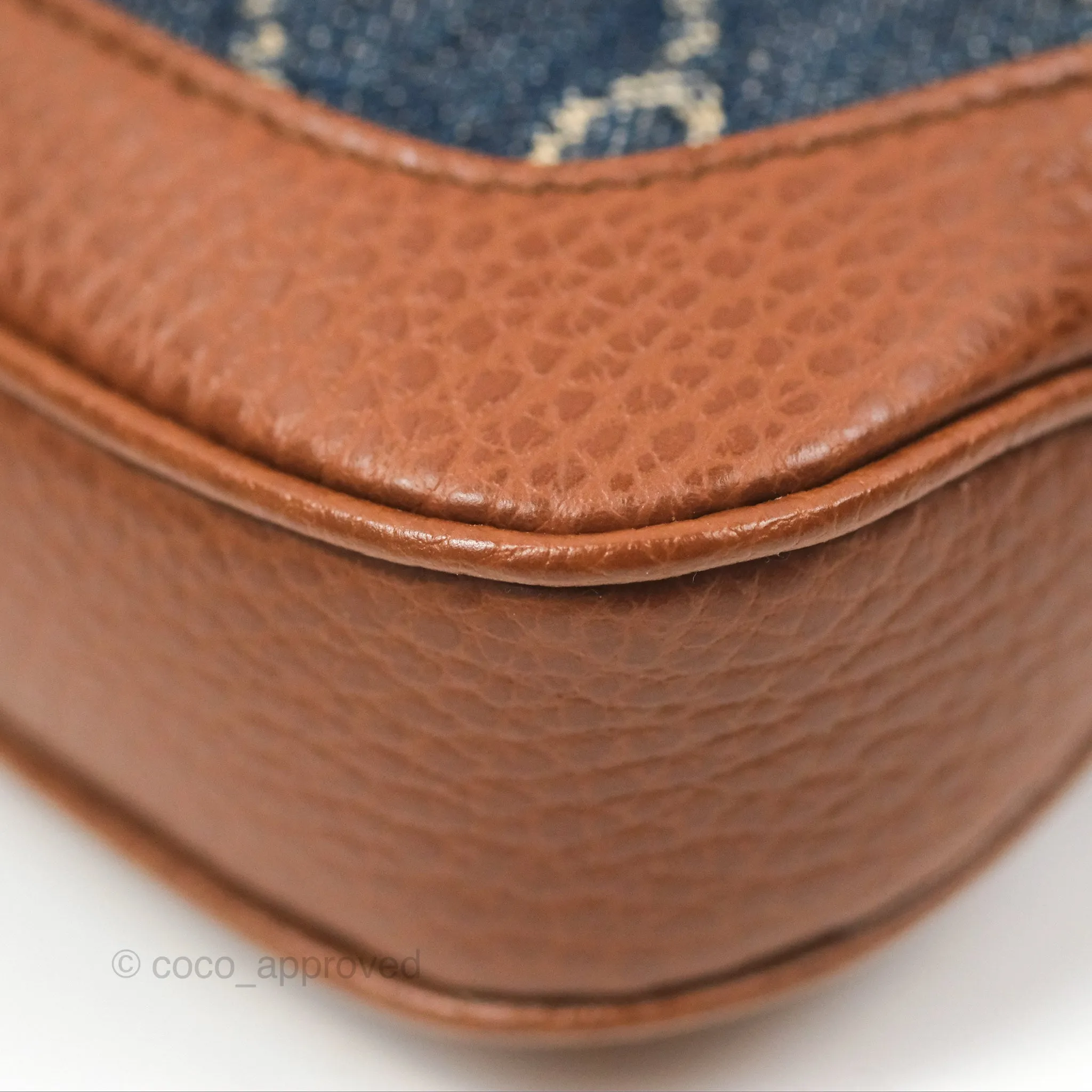 Gucci Jackie 1961 GG Supreme Denim Mini Shoulder Bag Gold Hardware