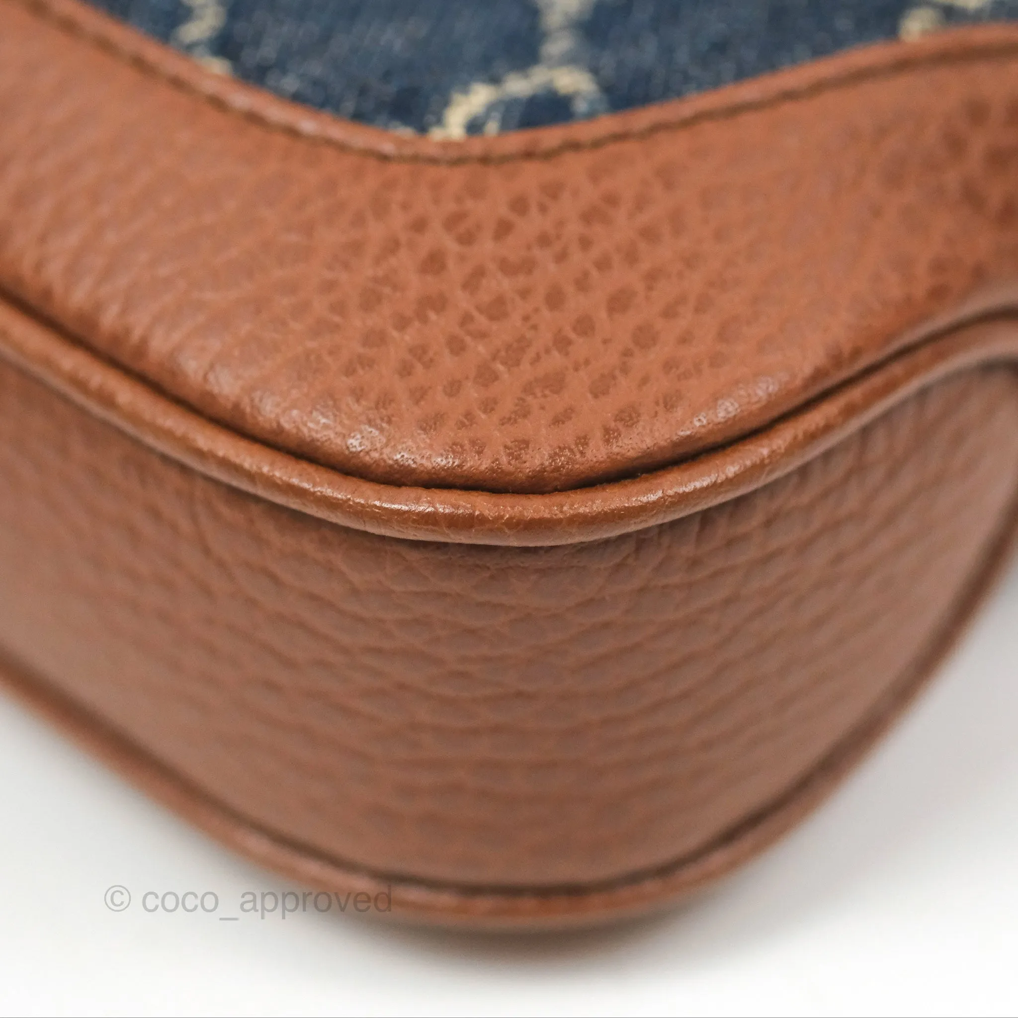 Gucci Jackie 1961 GG Supreme Denim Mini Shoulder Bag Gold Hardware
