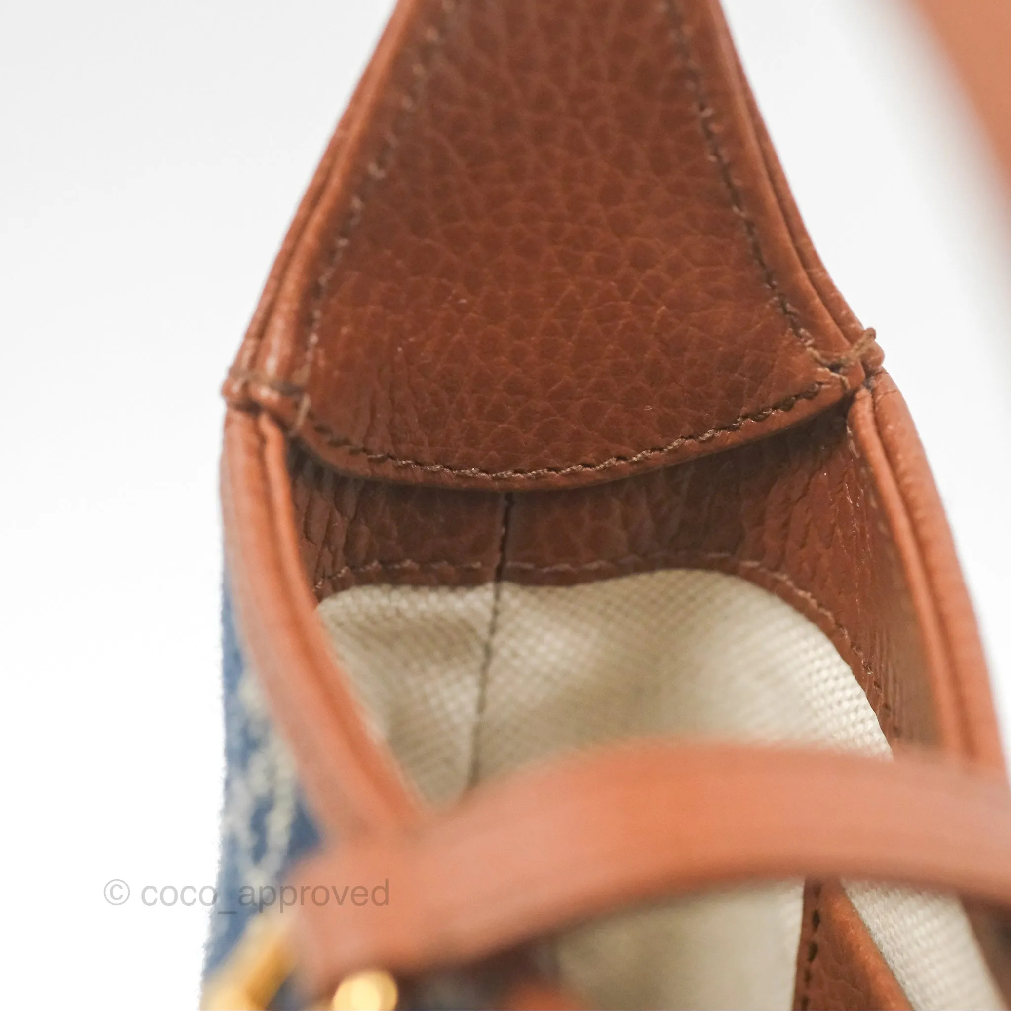Gucci Jackie 1961 GG Supreme Denim Mini Shoulder Bag Gold Hardware