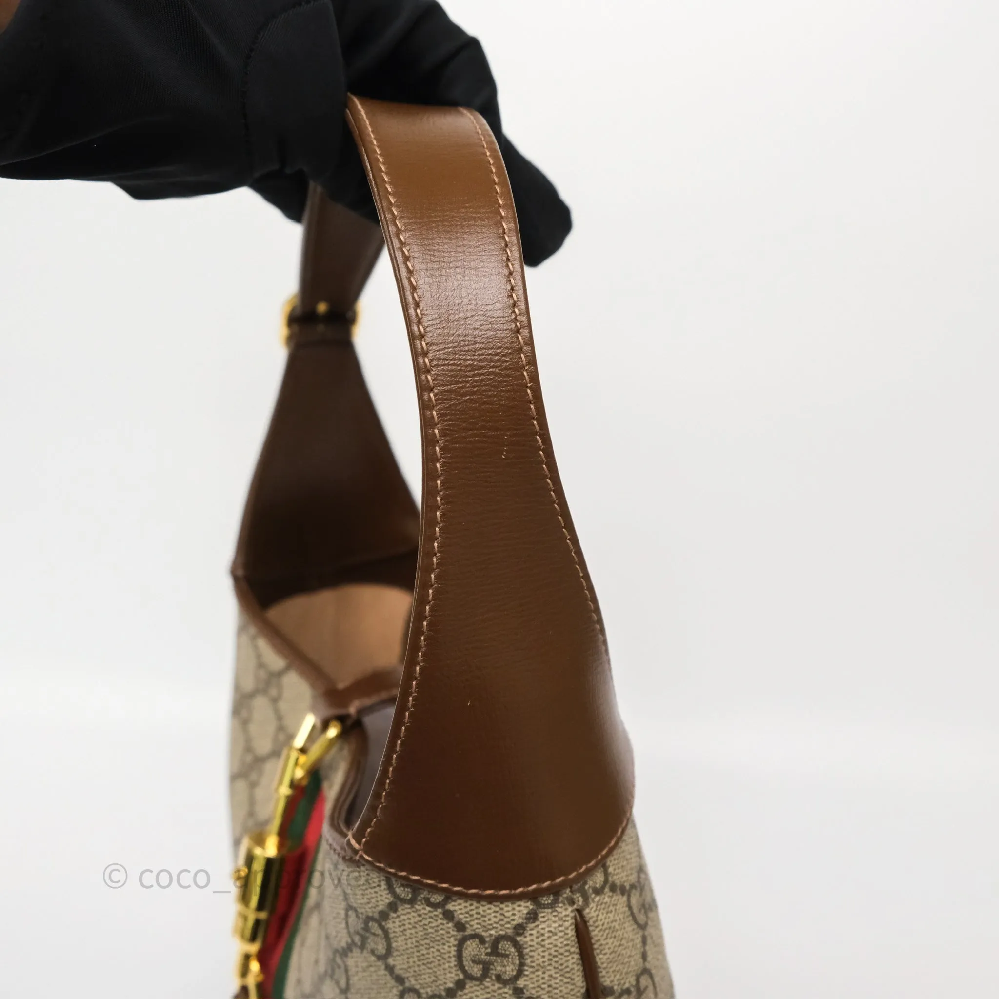 Gucci Jackie 1961 Small Shoulder Bag Beige/Ebony GG Supreme Canvas