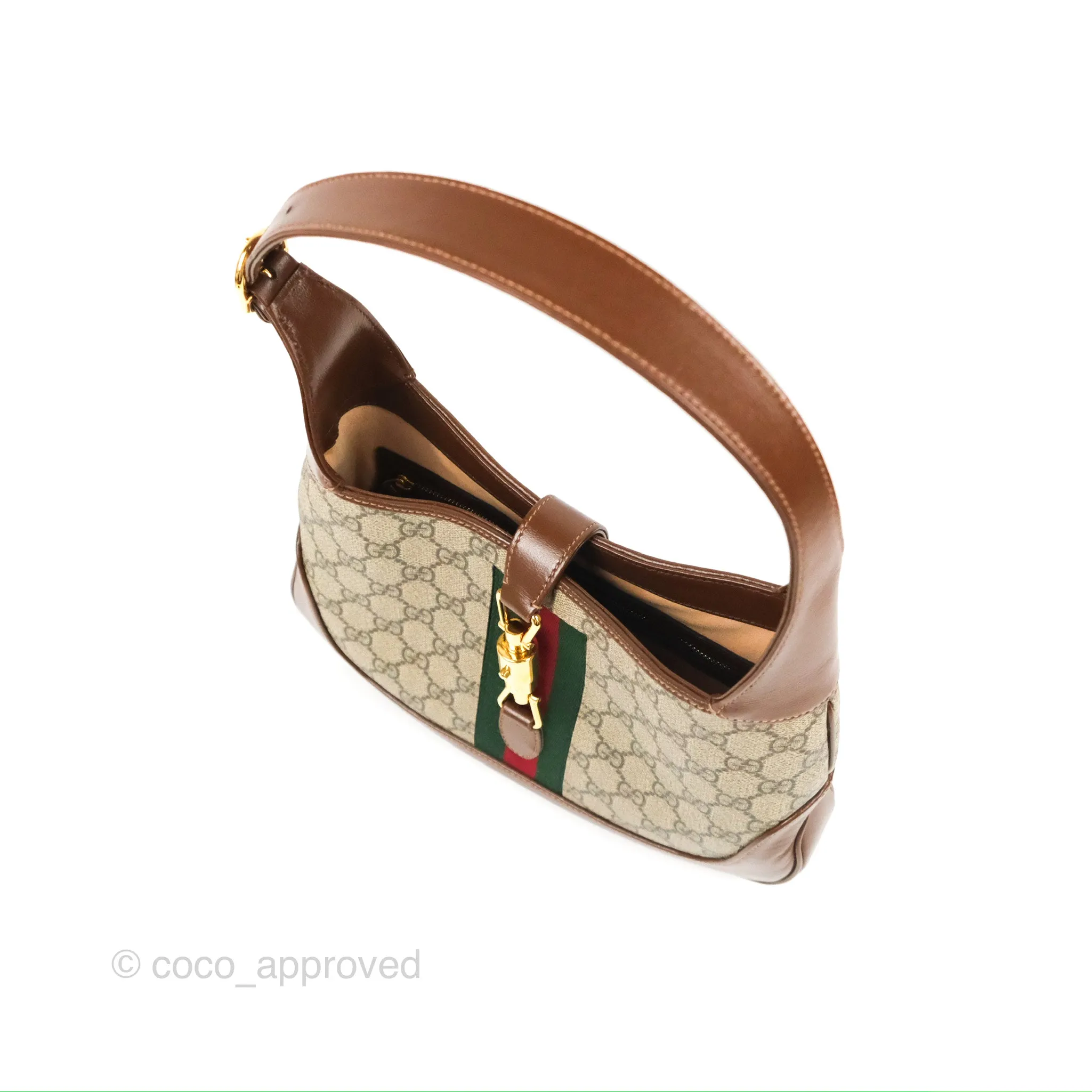 Gucci Jackie 1961 Small Shoulder Bag Beige/Ebony GG Supreme Canvas