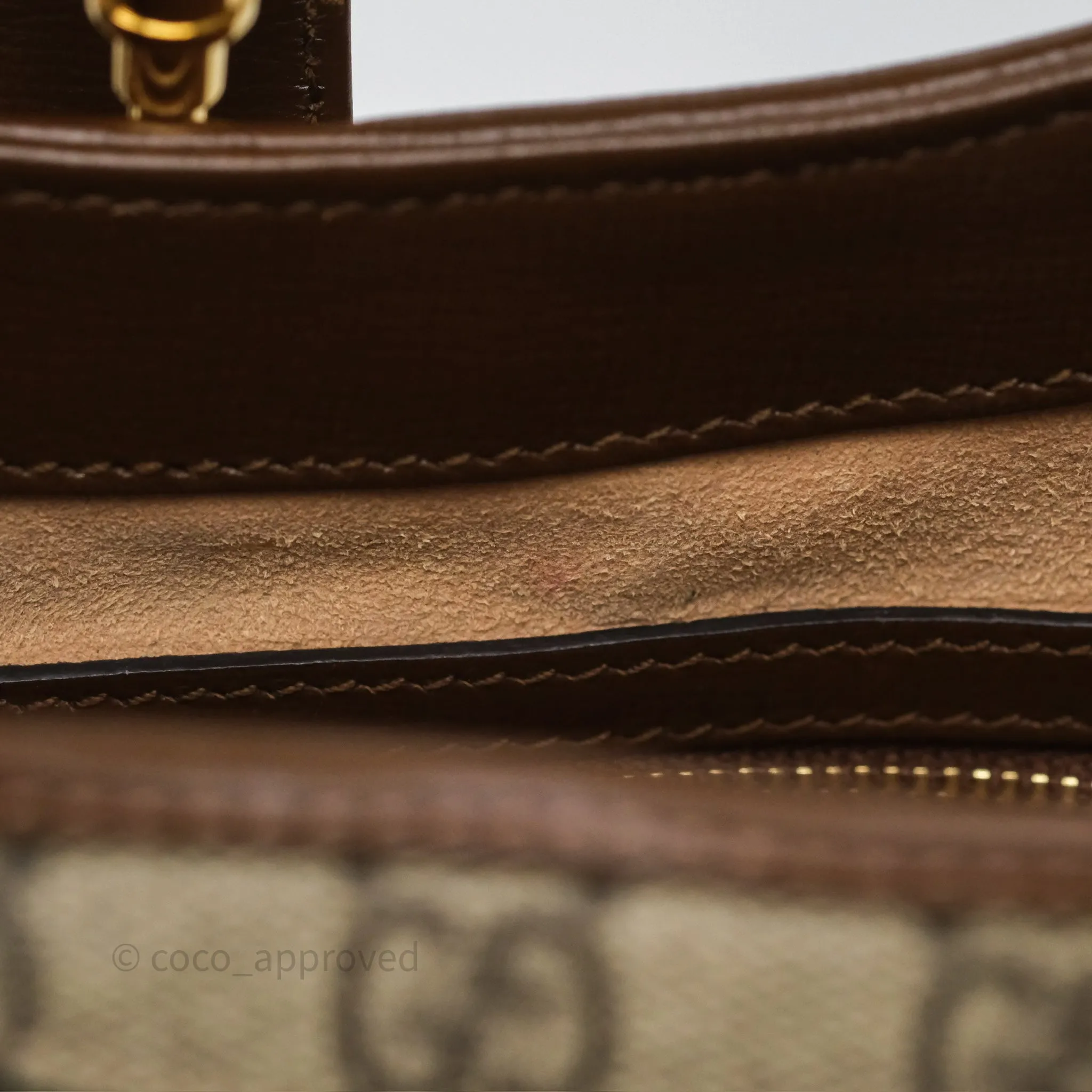 Gucci Jackie 1961 Small Shoulder Bag Beige/Ebony GG Supreme Canvas