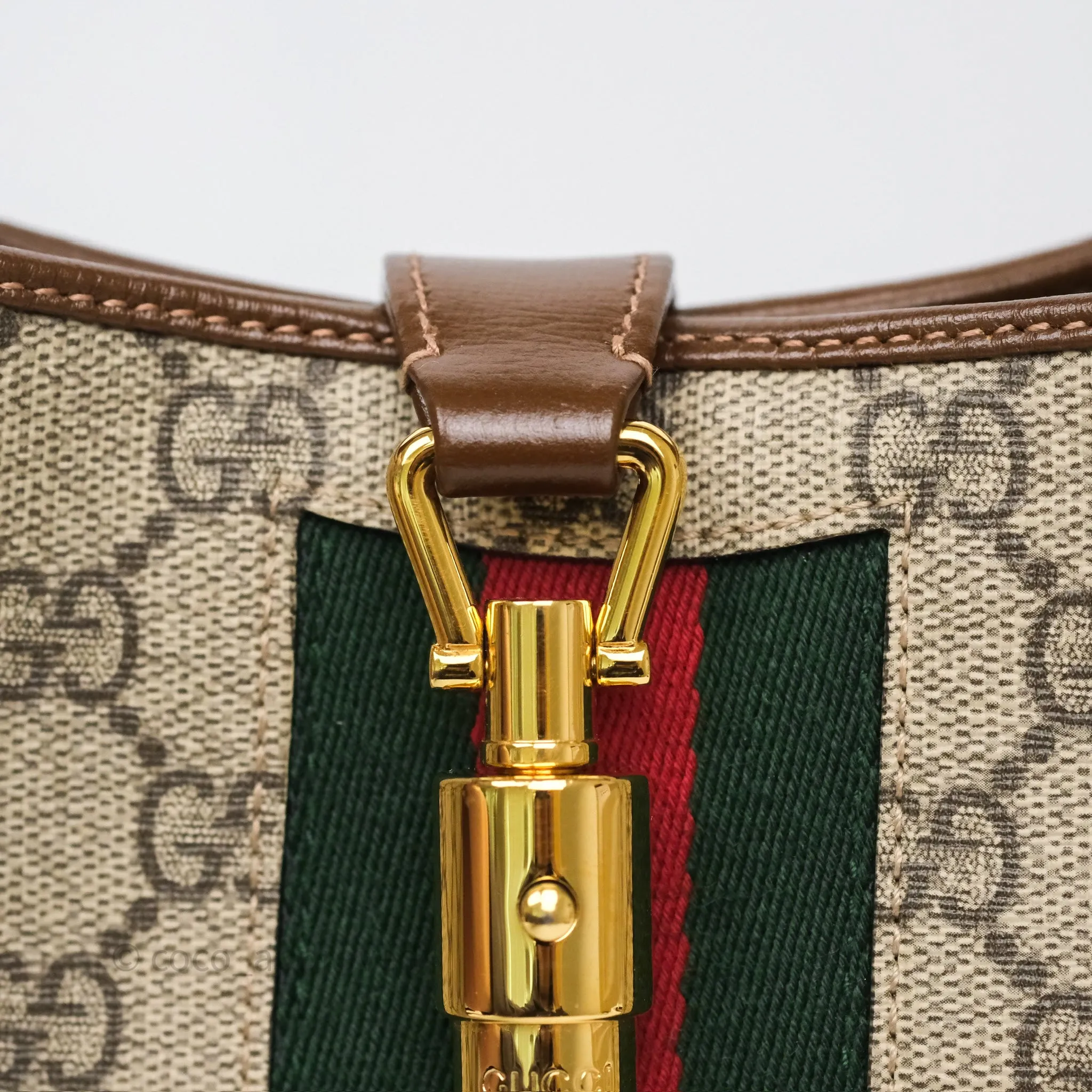 Gucci Jackie 1961 Small Shoulder Bag Beige/Ebony GG Supreme Canvas