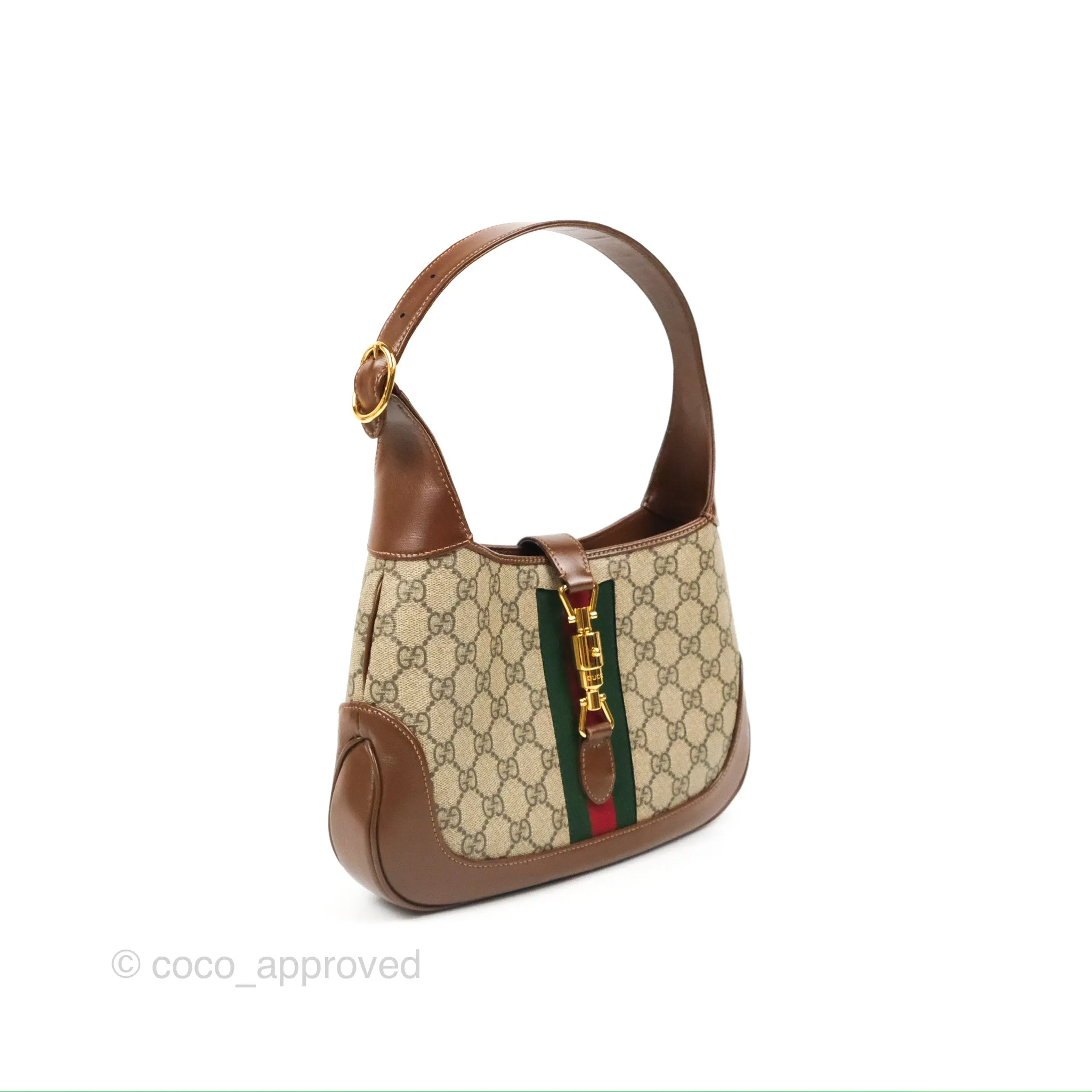 Gucci Jackie 1961 Small Shoulder Bag Beige/Ebony GG Supreme Canvas